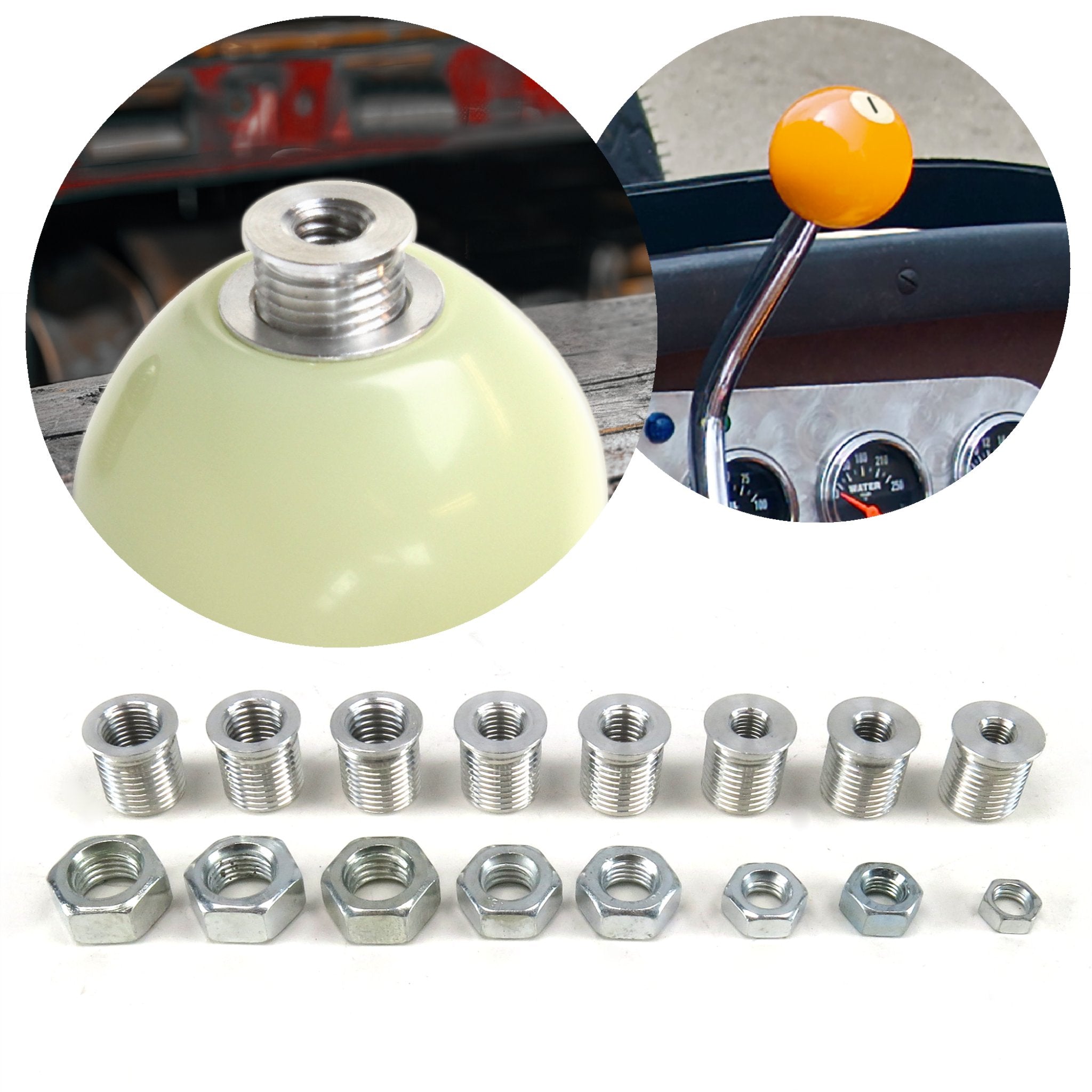 gear shift adapter Shift Knob Threaded Adapter Set - Multiple Sizes Based On M16 x 1.5