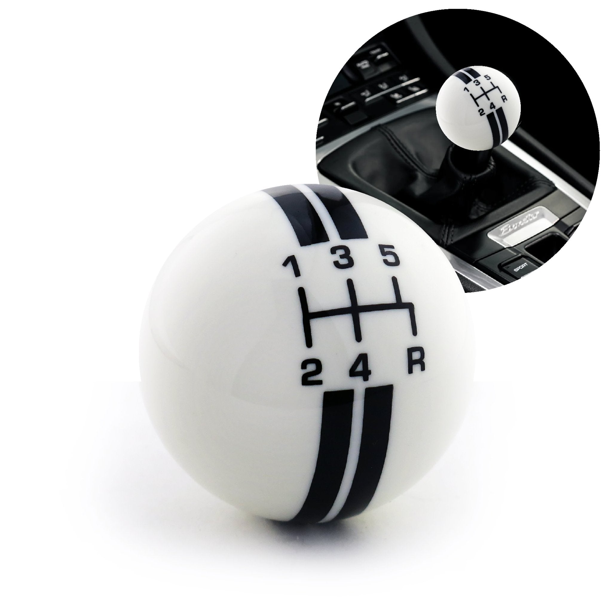 peugeot gear knob 1946-1955 Peugeot D3 Rally Stripe Round Weighted Shift Knob