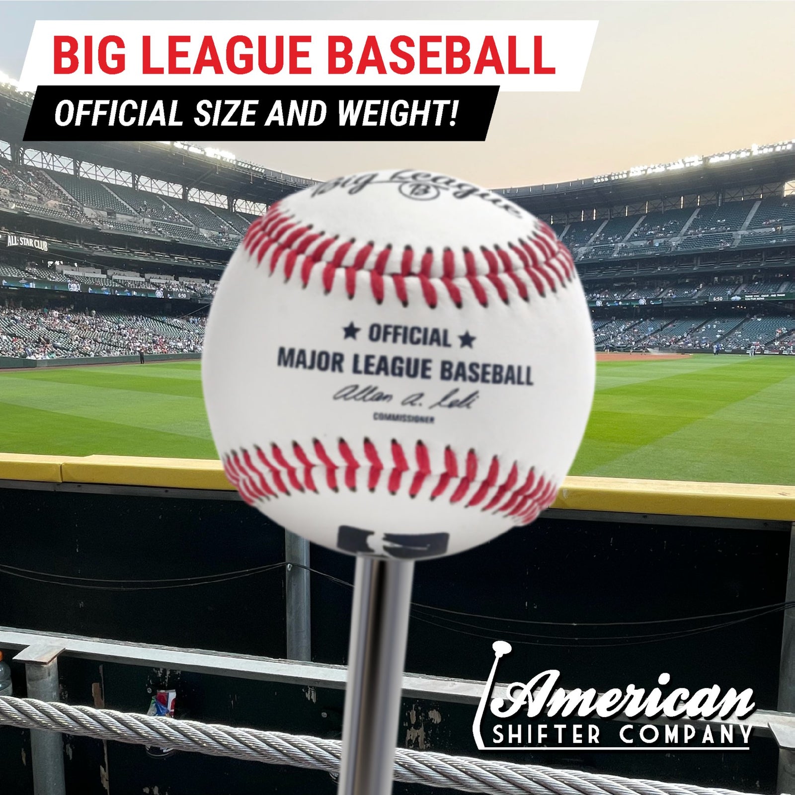 Official Big League Baseball Transmission Gear Shift Knob with Insert