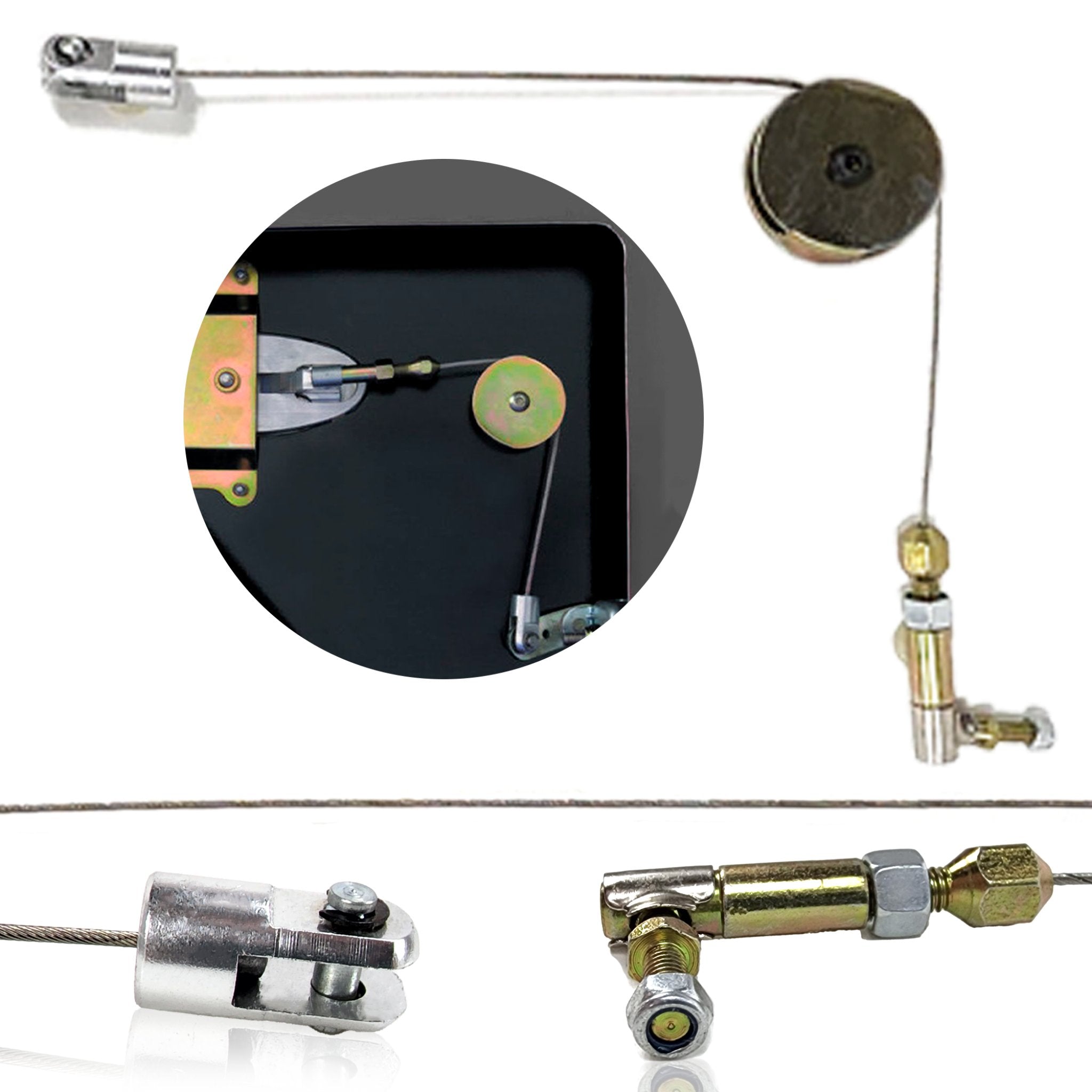 Shaved Car Door Handle Solenoid Latch Pulley System Stainless Steel Cable Kit