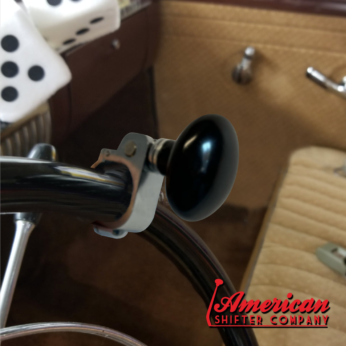 1901-1902 Isotta Fraschini Runabout Steering Wheel Deluxe 2 Position Brody Adapter and Knob - M16 x 1.5
