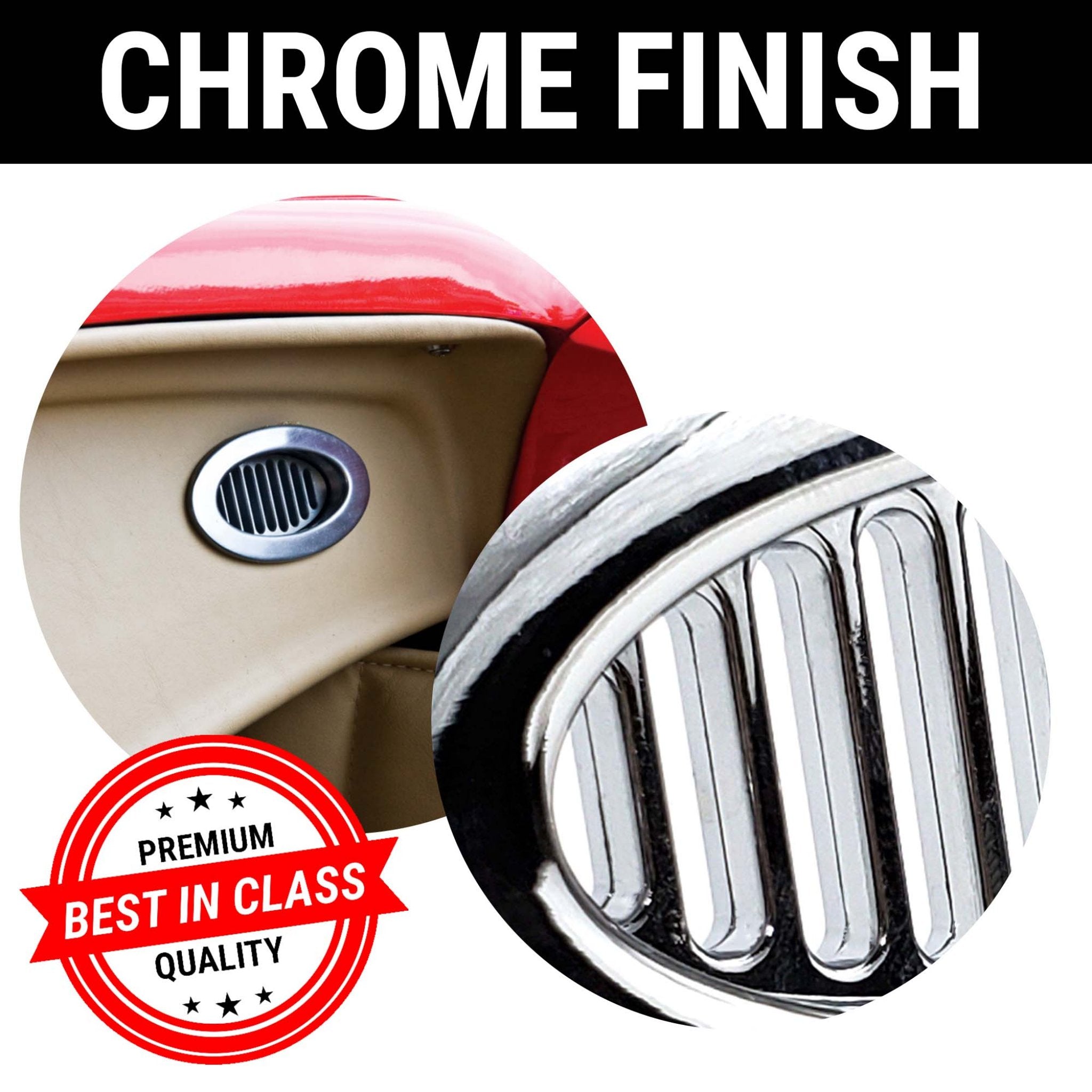 Billet Chrome Oval AC Air Conditioning Heater Dash Vent Universal Hood Louver