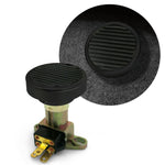 Chrome Floor Mount Round Billet Pedal Pad and Dimmer Switch Non-Slip Rubber 12V