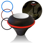 Black Nostalgic Custom Shift Knob with 4 Color O-Ring Options - Adjustable Push Button