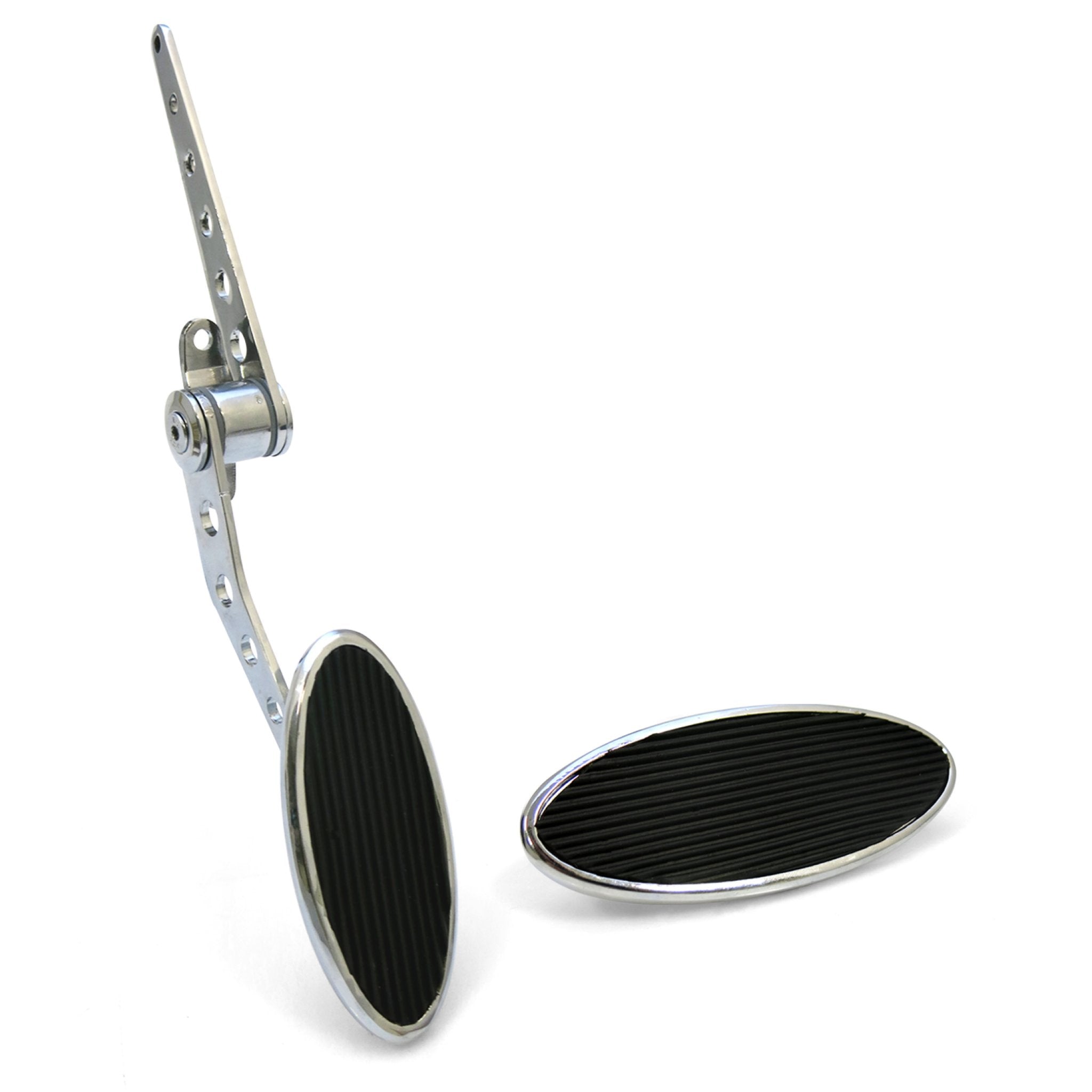 Chromed Billet Firewall Mount Gas Pedal & Large Oval Brake/Clutch Pedal