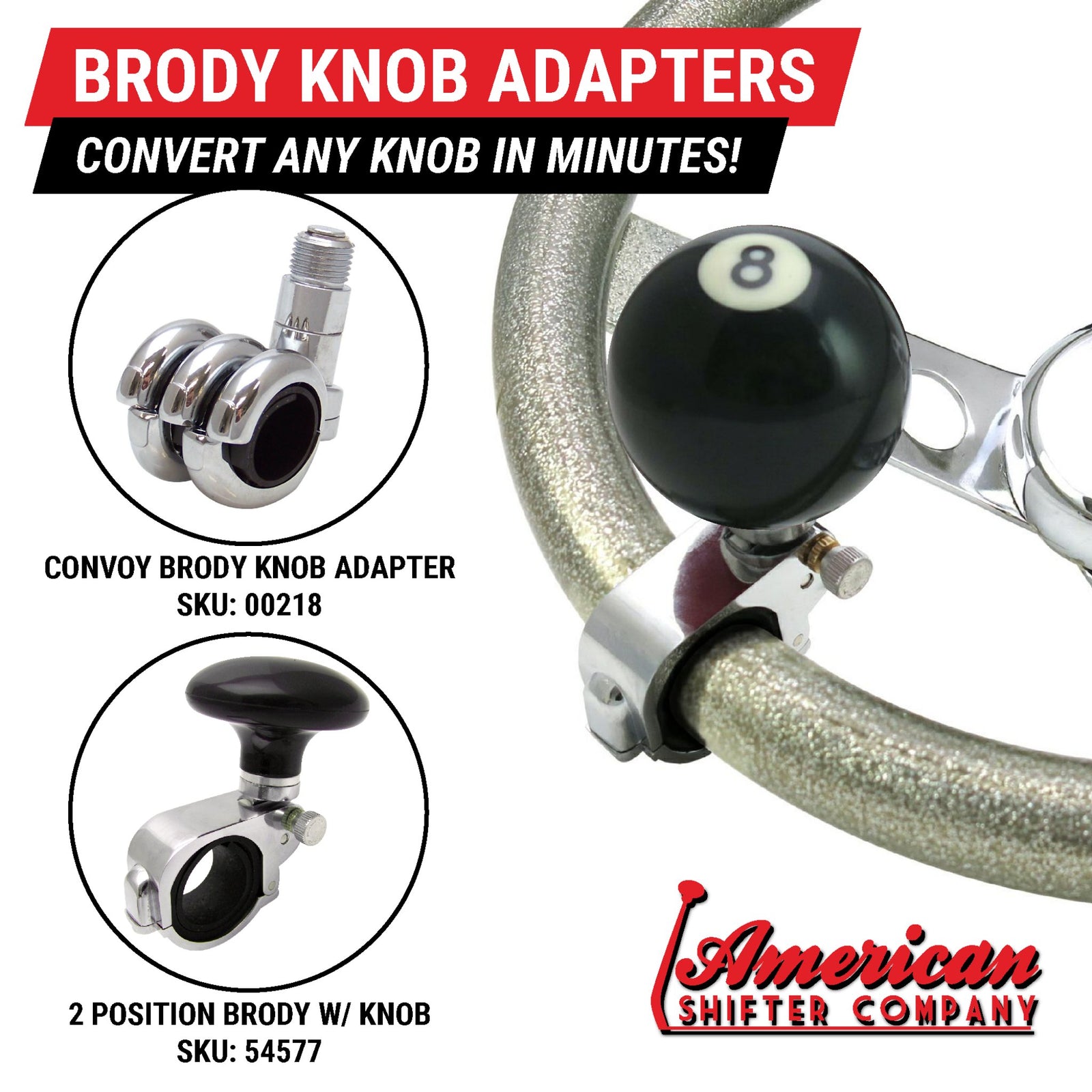 Billiard Pool Ball Custom Shift Knob with Machined Steel 16mm x 1.5in Insert