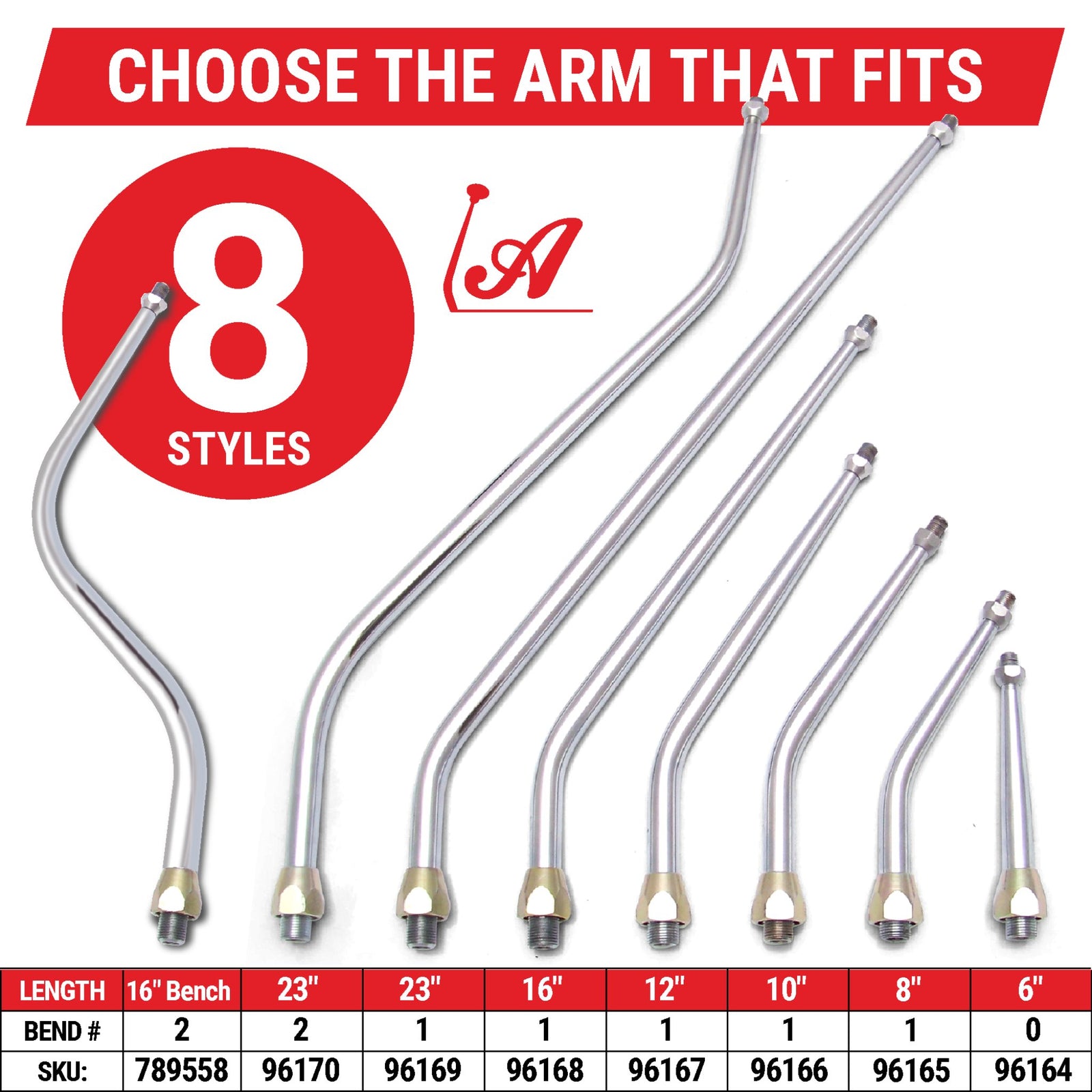 Shift Lever Arm - Solid One-Piece Chrome or Black Steel Automatic Stick - Choose Length, Style & Finish