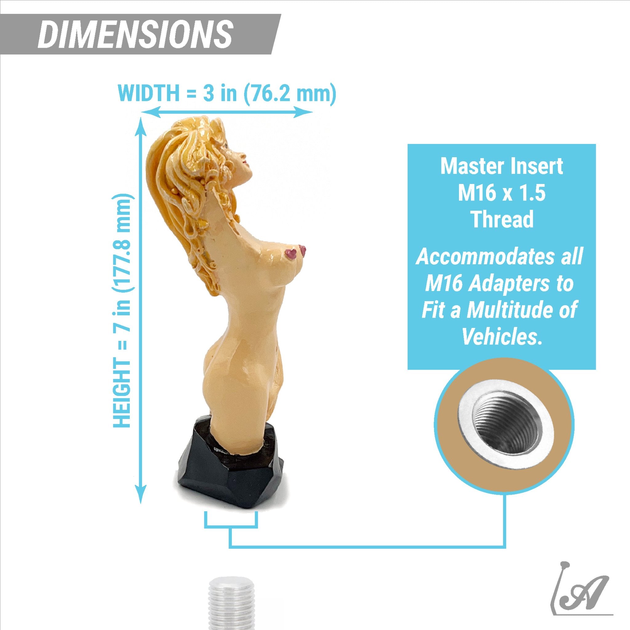 Candy Blonde Naked Lady Custom Shift Knob Handcrafted Limited Edition- Universal