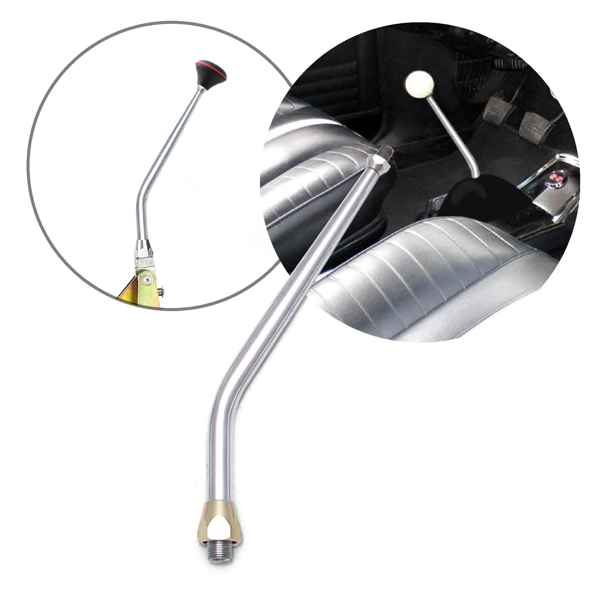 Shift Lever Arm - Solid One-Piece Chrome or Black Steel Automatic Stick - Choose Length, Style & Finish