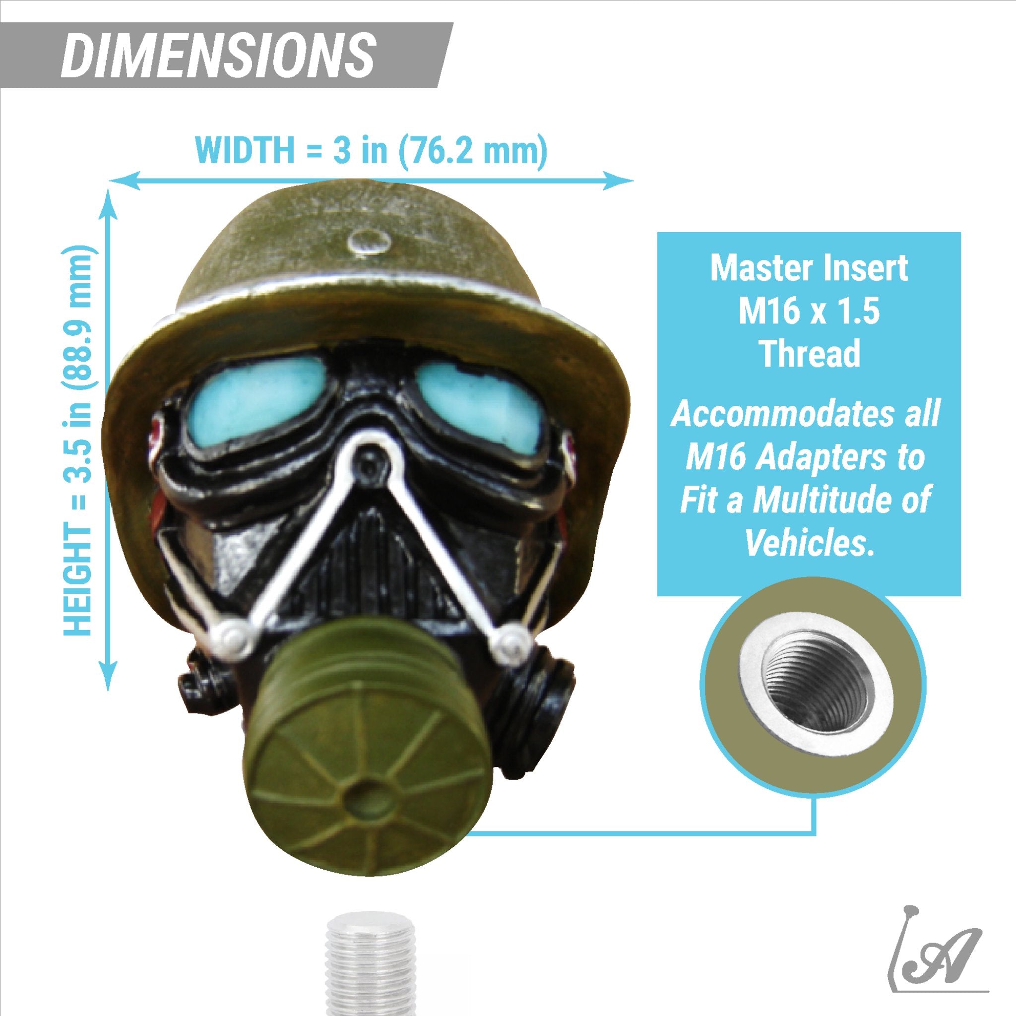 Noz Gas Mask Custom 2 Position Suicide Brody Necker Knob for Steering Wheel