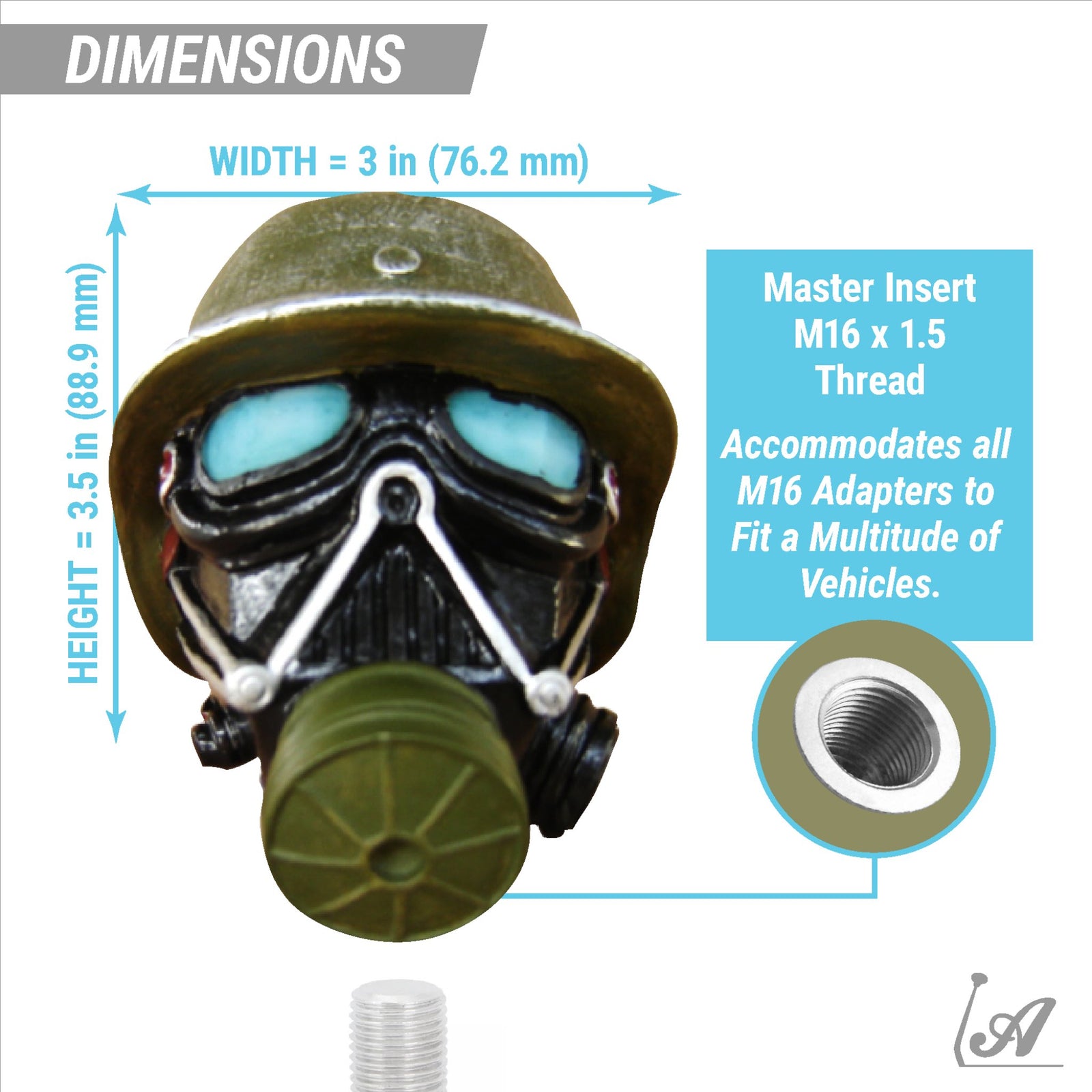 Noz Gas Mask Custom 2 Position Suicide Brody Necker Knob for Steering Wheel