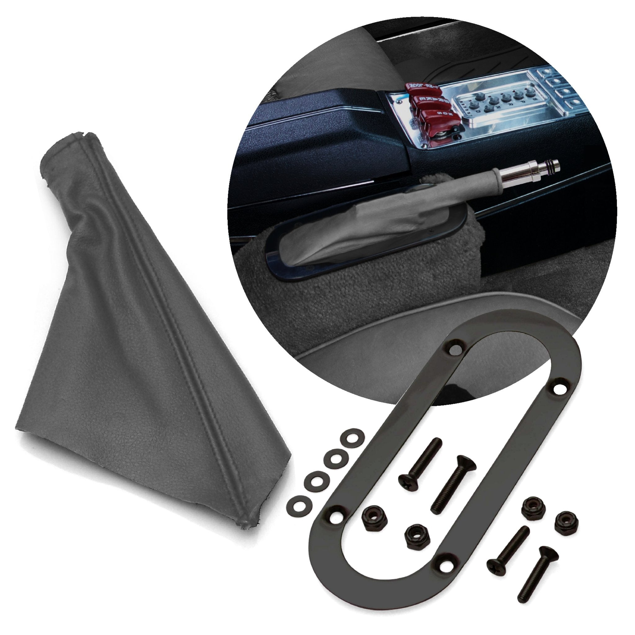 Horizontal Shift or Emergency Brake Boot with Oval Beauty Trim Ring