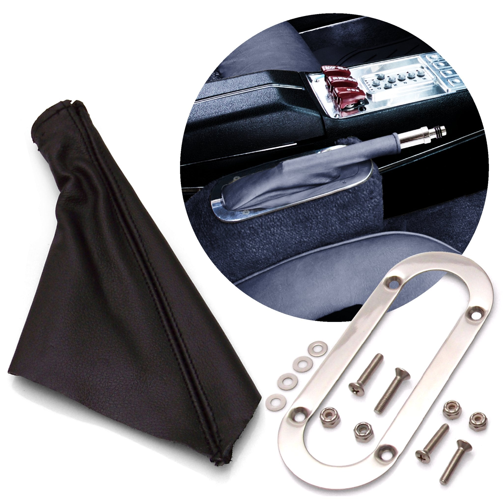 Horizontal Shift or Emergency Brake Boot with Oval Beauty Trim Ring