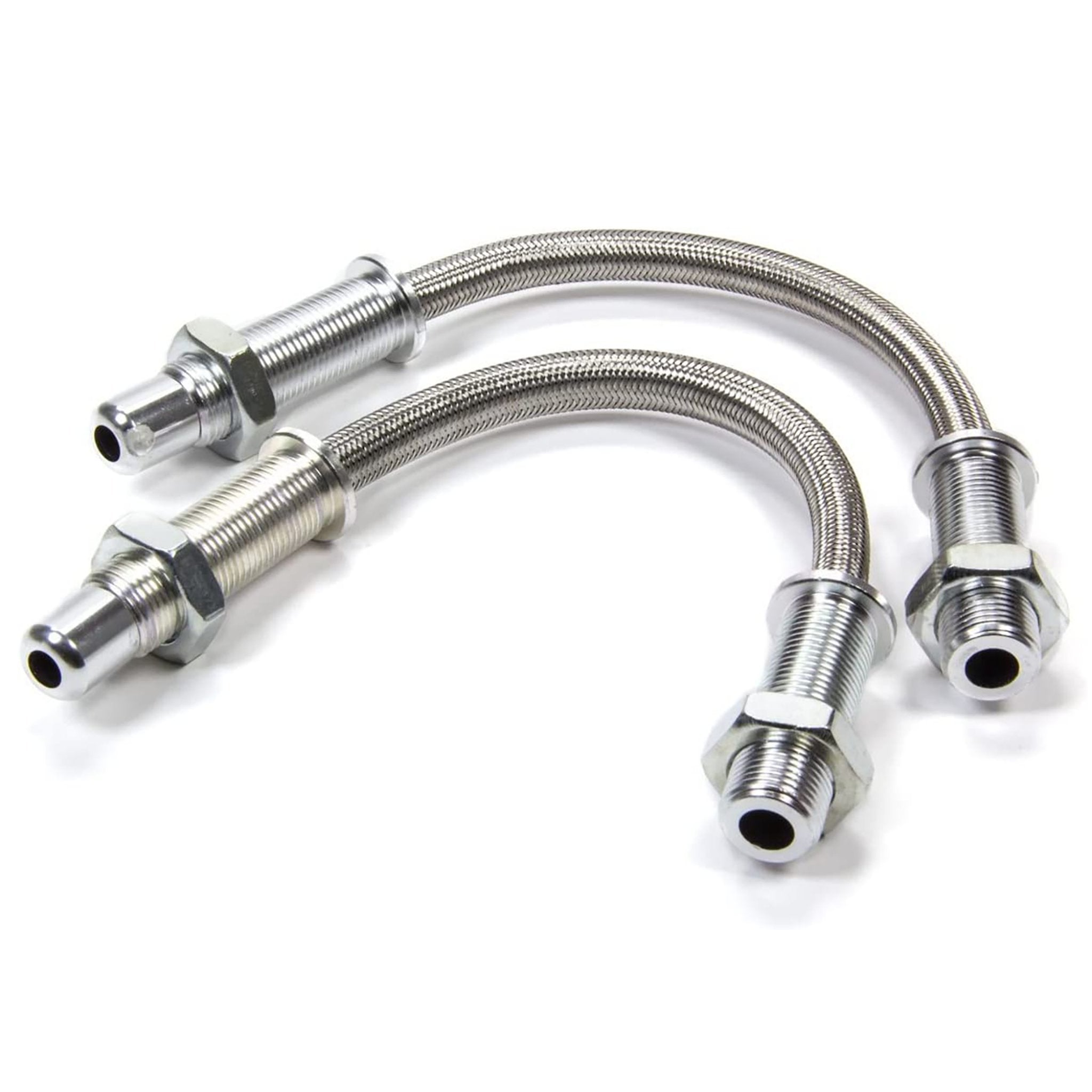 12" Billet Aluminum & Stainless Steel Braided Door Loom Wire Hose Conduit Pair