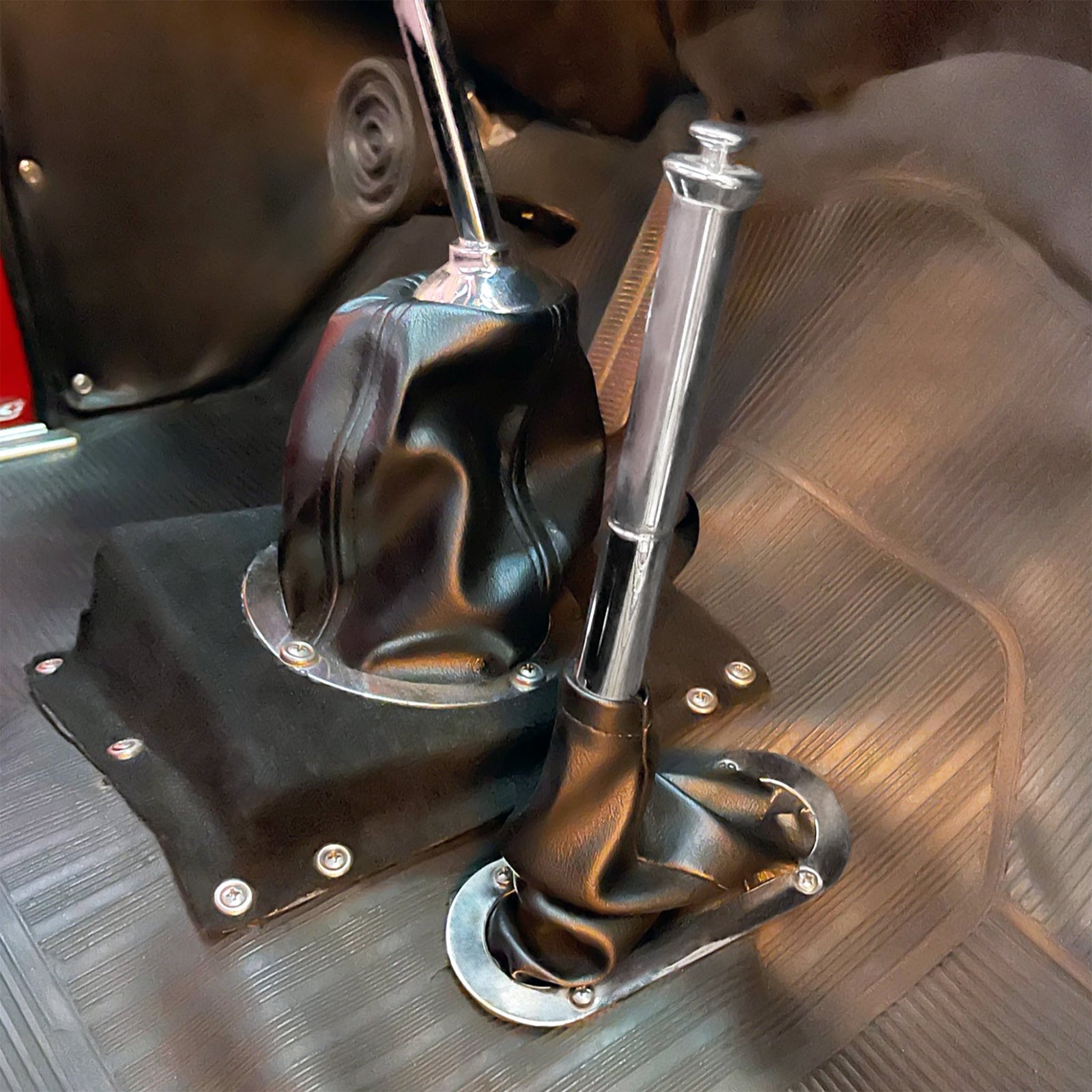 Horizontal Shift or Emergency Brake Boot with Oval Beauty Trim Ring