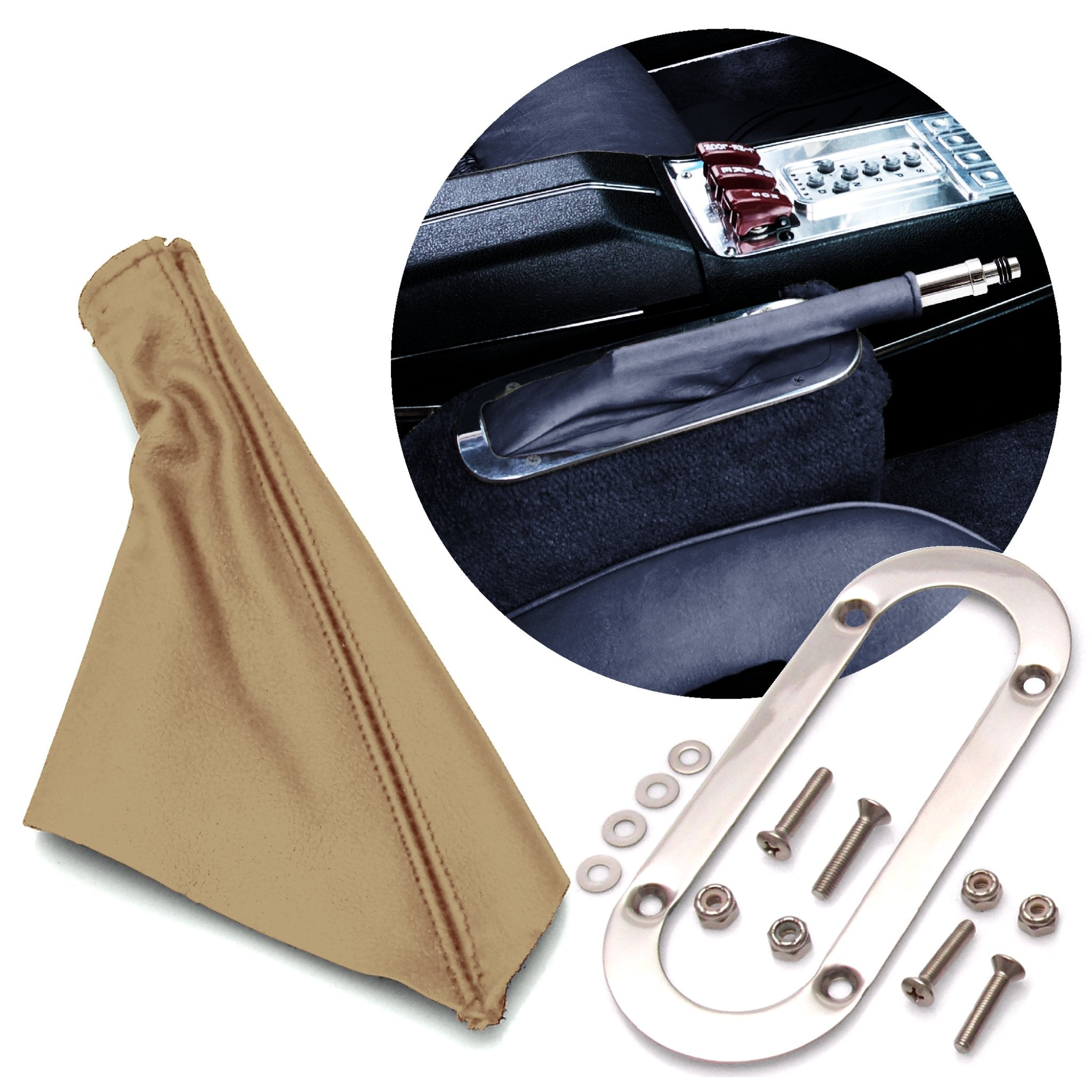 Horizontal Shift or Emergency Brake Boot with Oval Beauty Trim Ring