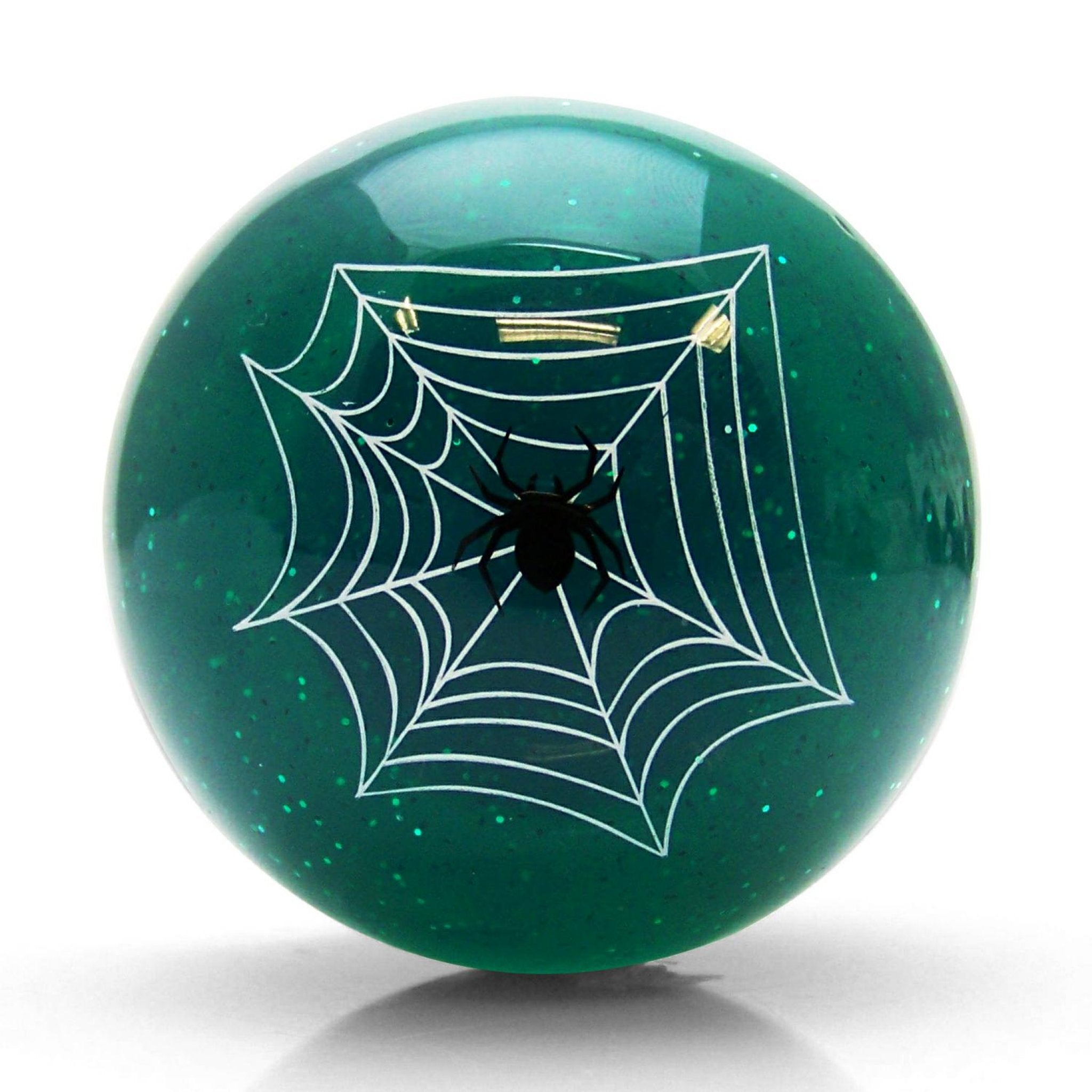 Green Spider Web Old Skool Round Metal Flake 2 Position Suicide Brody Knob