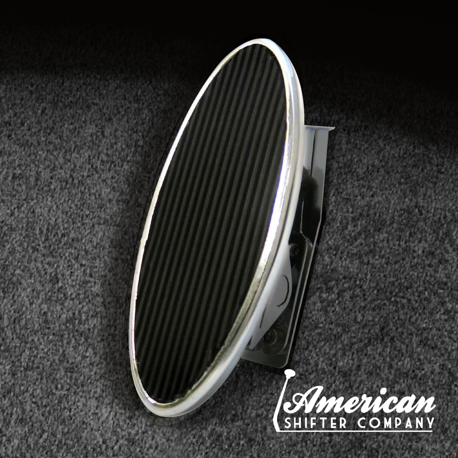 Oval Billet Floor Mount Gas Pedal Assembly Chrome Plated with Non-Slip Rubber