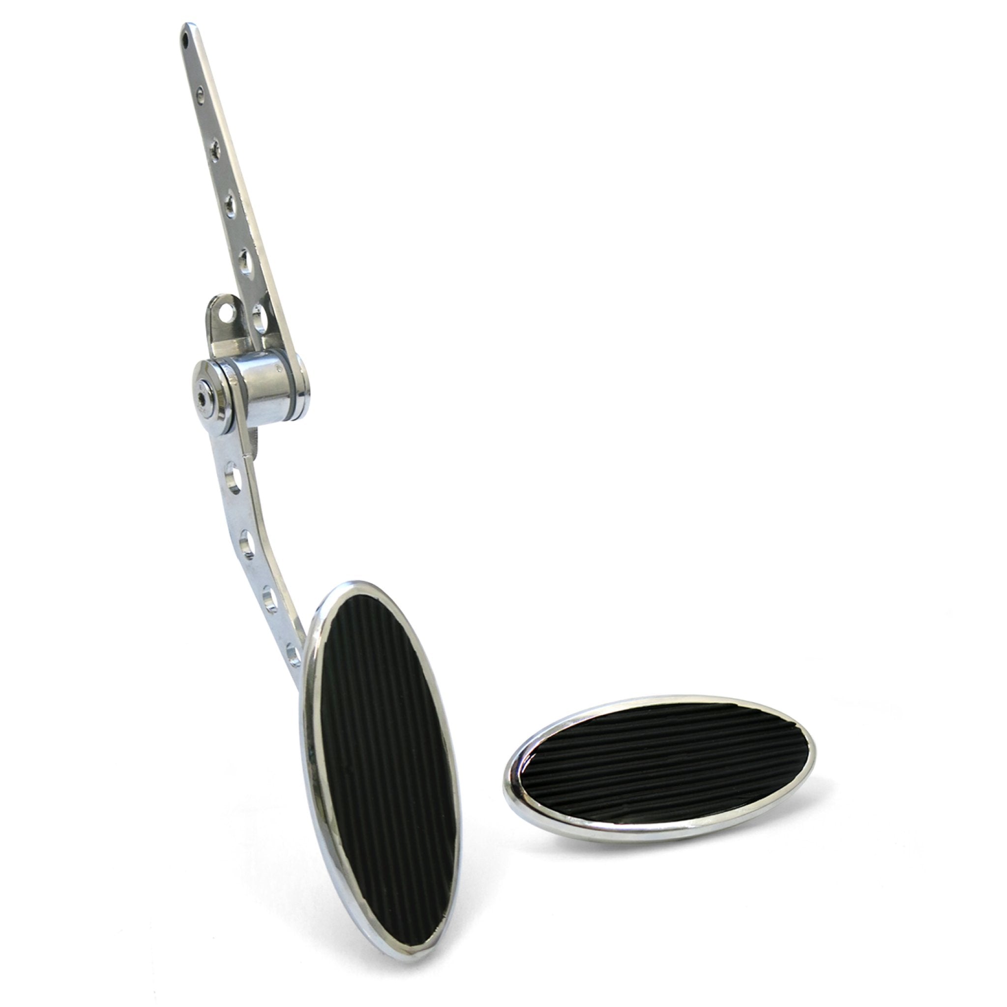 Chromed Billet Firewall Mount Gas Pedal & Small Oval Brake/Clutch Pedal
