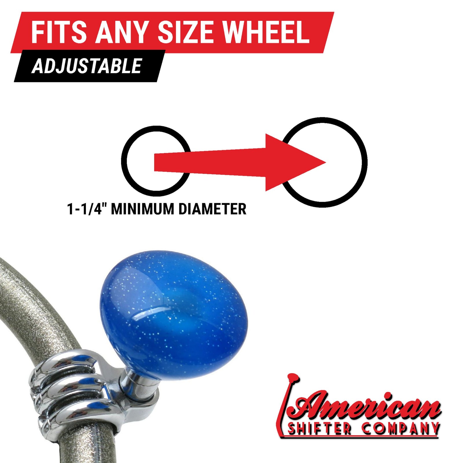 Custom Printed Old Skool Round Metal Flake Custom Adjustable Suicide Brodie Steering Wheel Knob