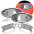 Notched Billet Aluminum Oval Interior Recessed Door Handle Pocket Lever Set Pair
