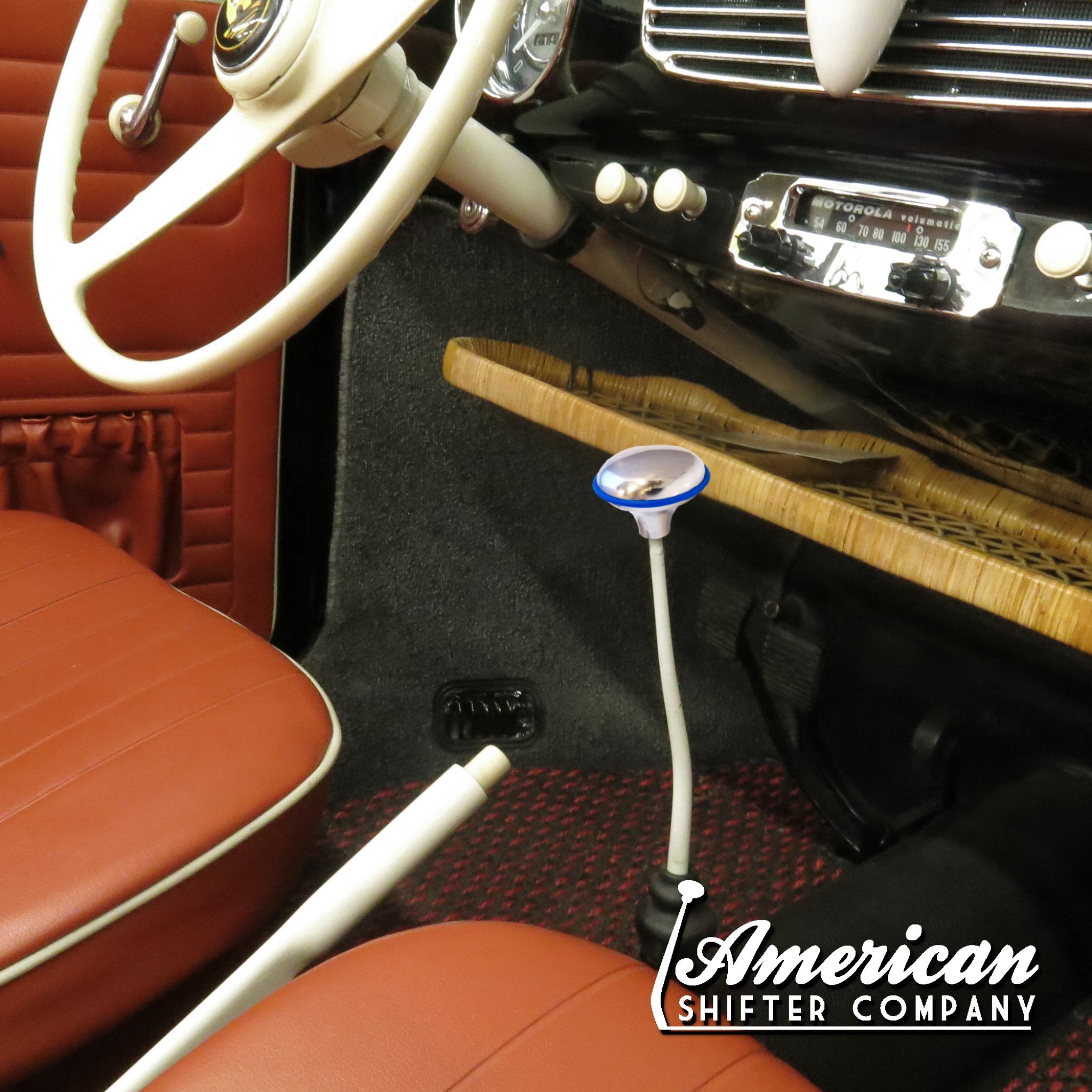 Polished Billet Aluminum Nostalgic Custom Shift Knob with 4 Color O-Ring Options