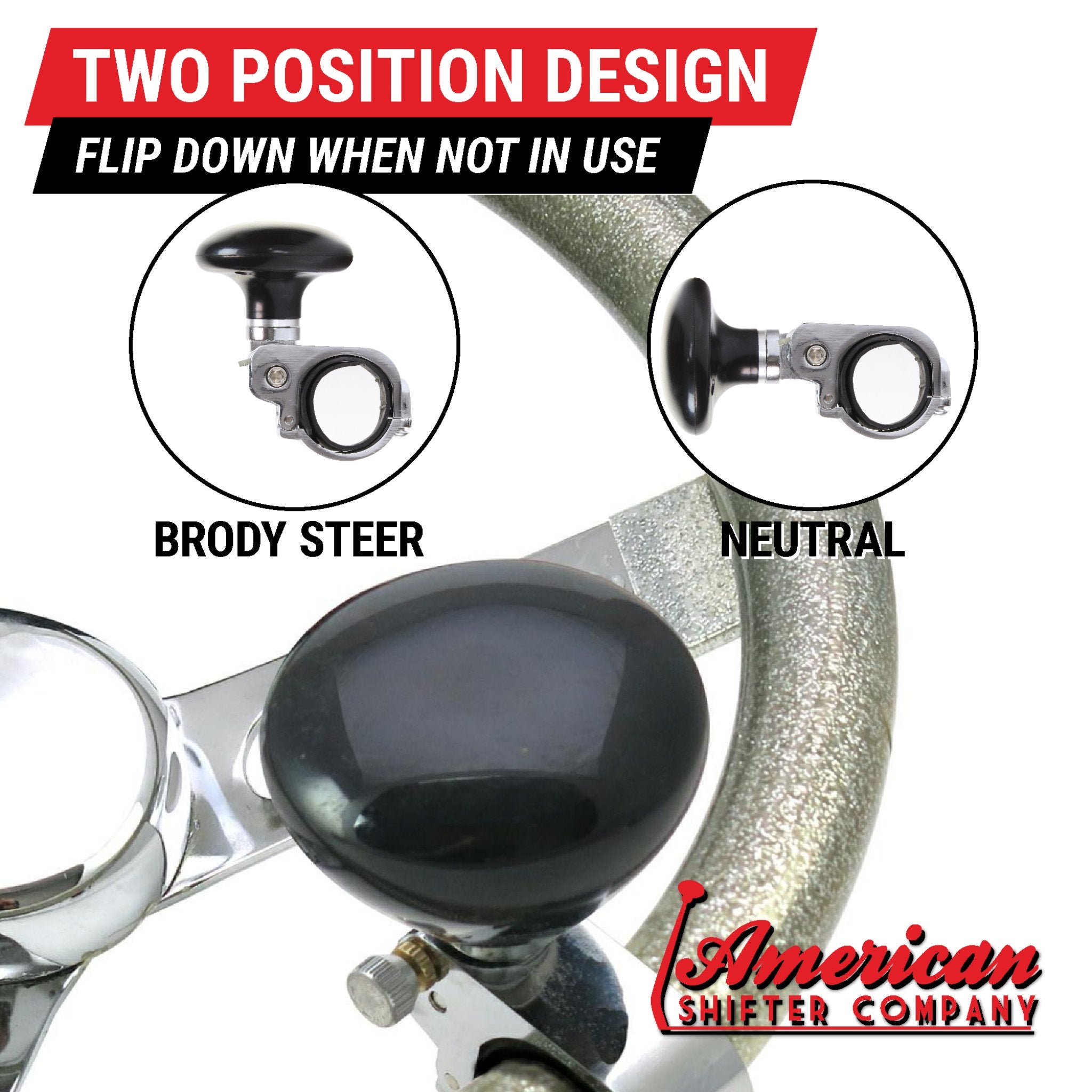 Crushed Beer Can Custom 2 Position Suicide Brodie Necker Knob for Steering Wheel