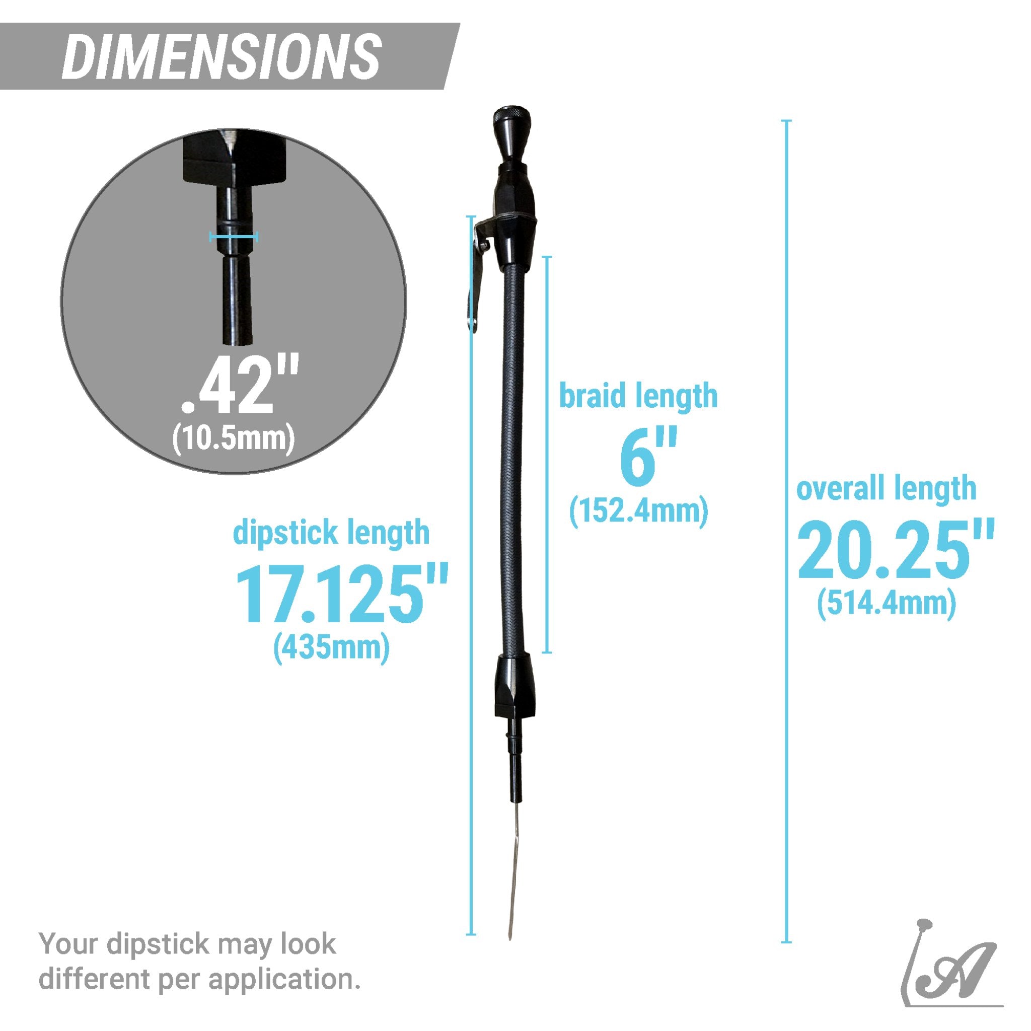 Black Engine Oil Dipstick Ford Big Block 385 460 572 Stainless Steel Hot Rod