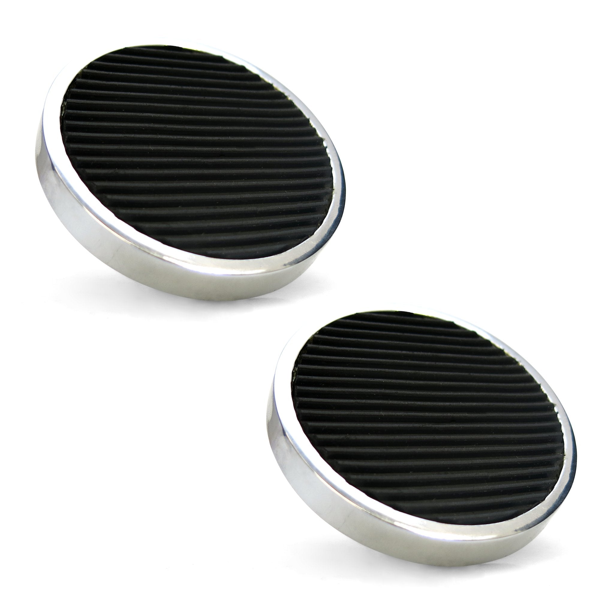 Round Clutch & Brake Pedal Set CNC Machined Billet Aluminum Custom