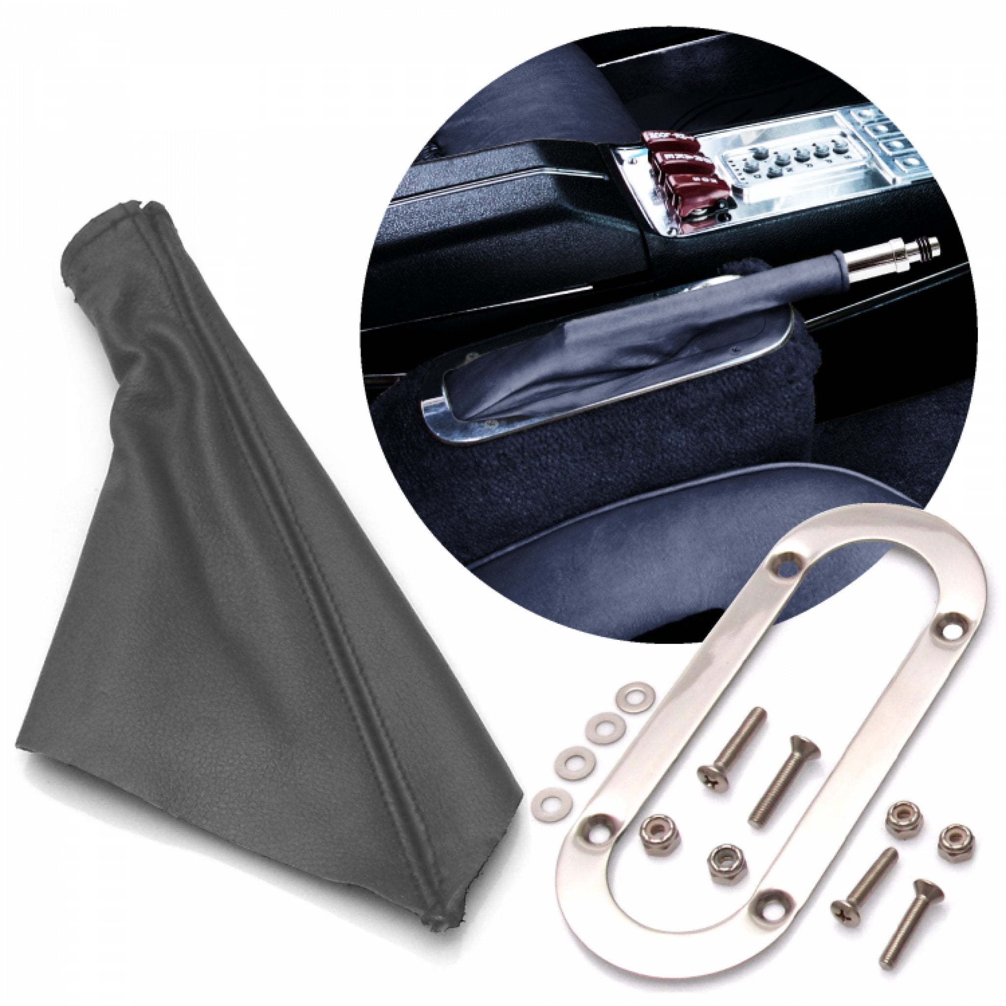 Horizontal Shift or Emergency Brake Boot with Oval Beauty Trim Ring