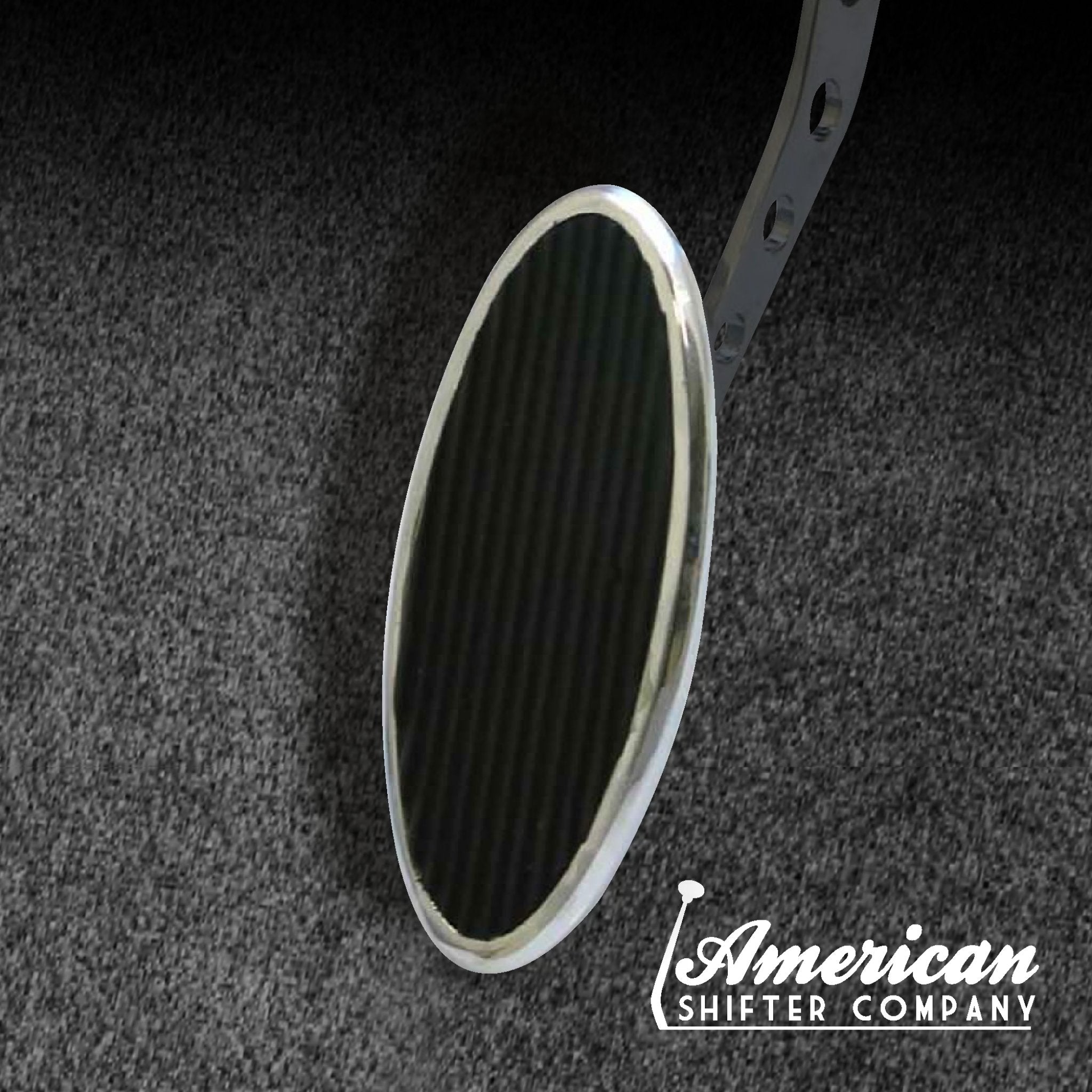 Oval Chrome Billet Floor Mount Gas Pedal Assembly-Firewall Mount Non-Slip Rubber