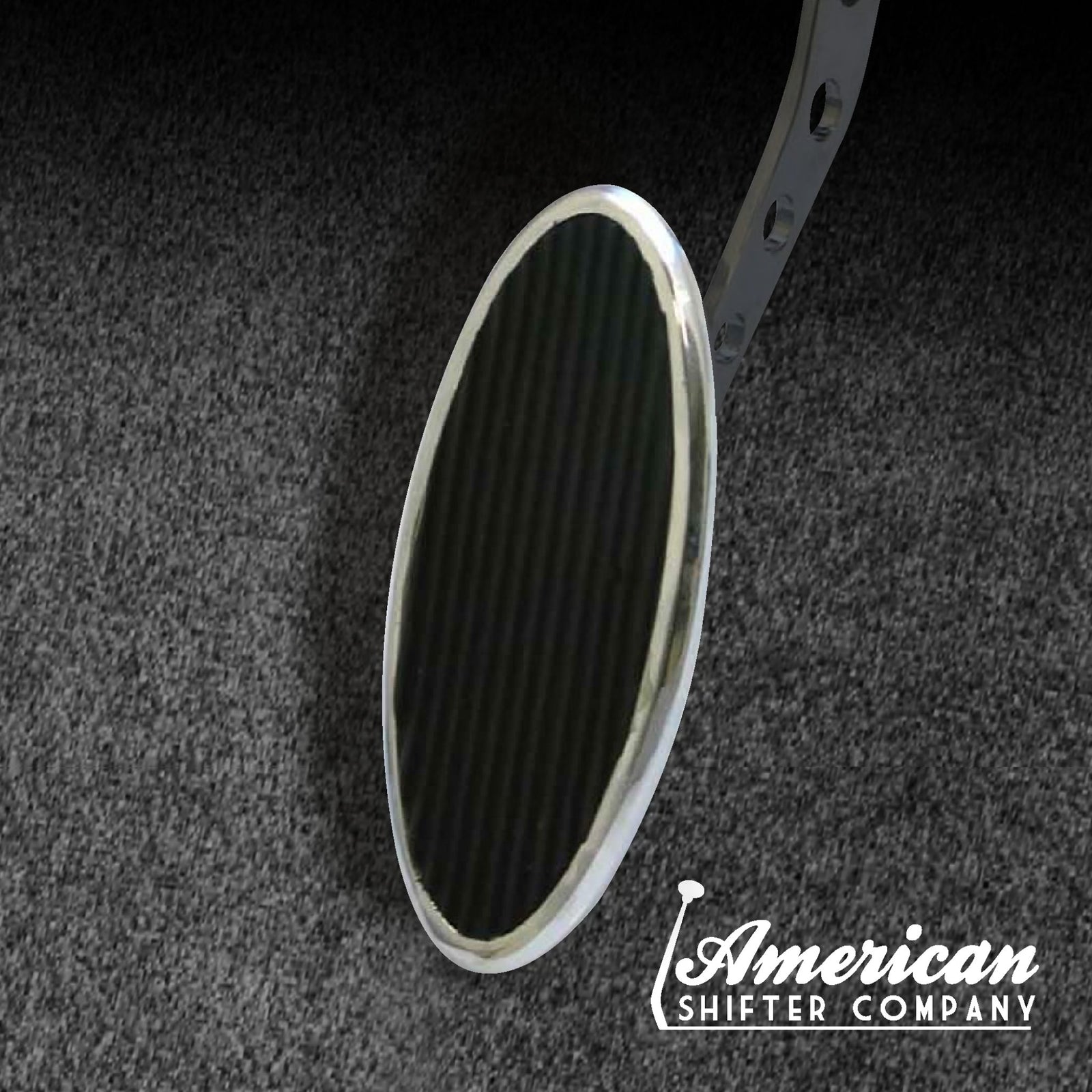 Oval Chrome Billet Floor Mount Gas Pedal Assembly-Firewall Mount Non-Slip Rubber