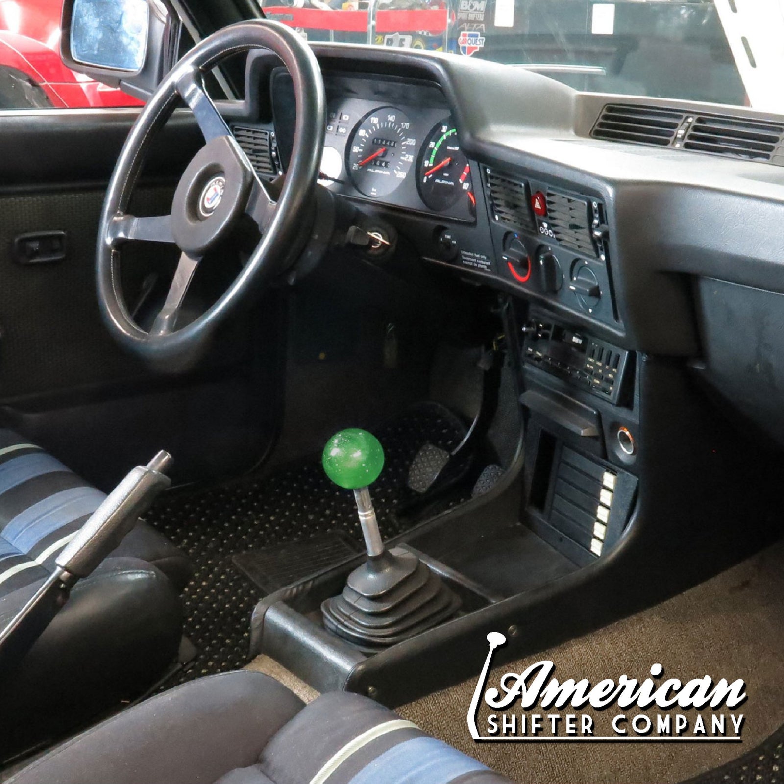 Green Spider Translucent Metal Flake Old Skool Retro Vintage Style Shift Knob