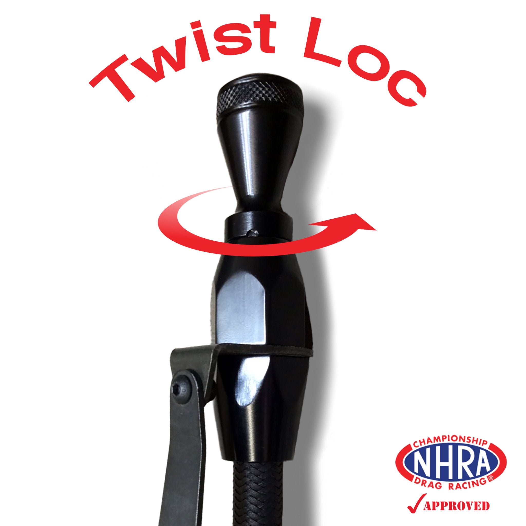 Black Engine Oil Dipstick Chevy SBC 1980 and Later Stainless Steel - Twist Lock