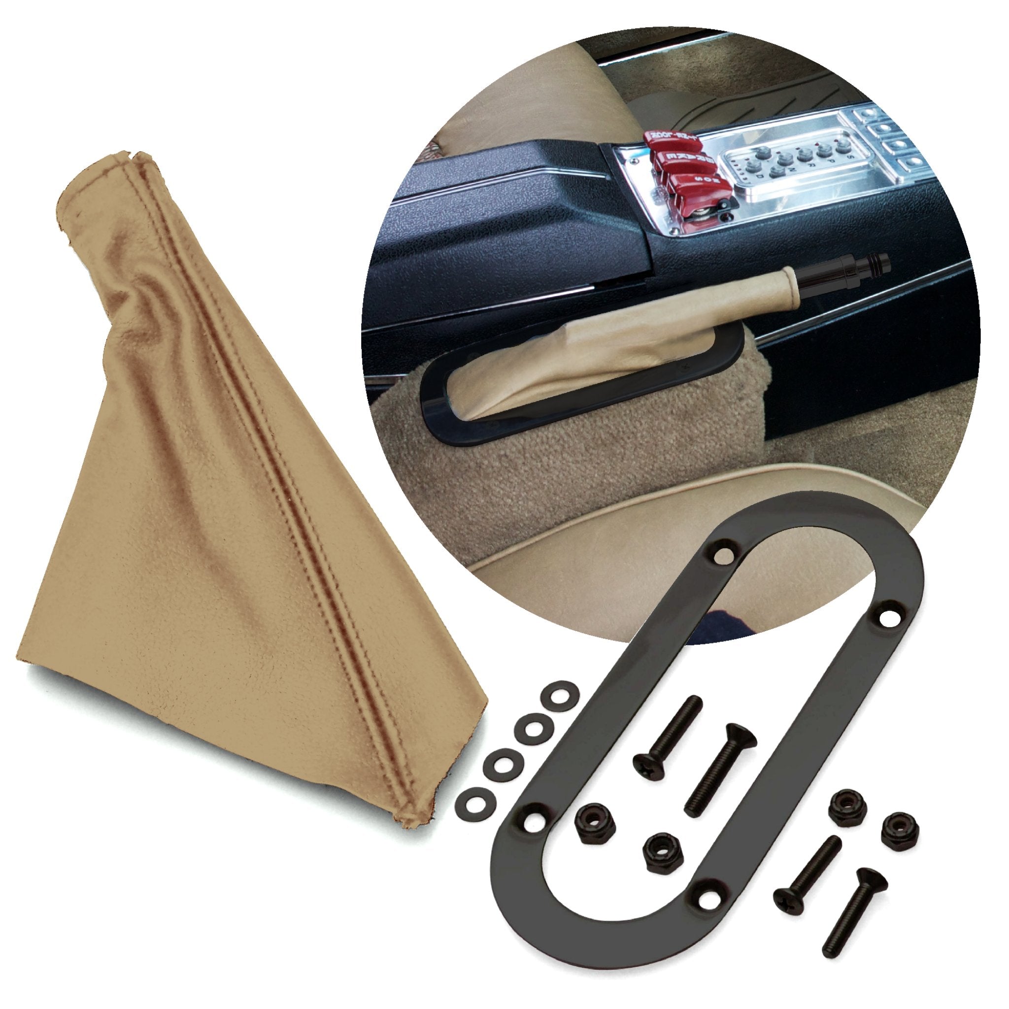 Horizontal Shift or Emergency Brake Boot with Oval Beauty Trim Ring