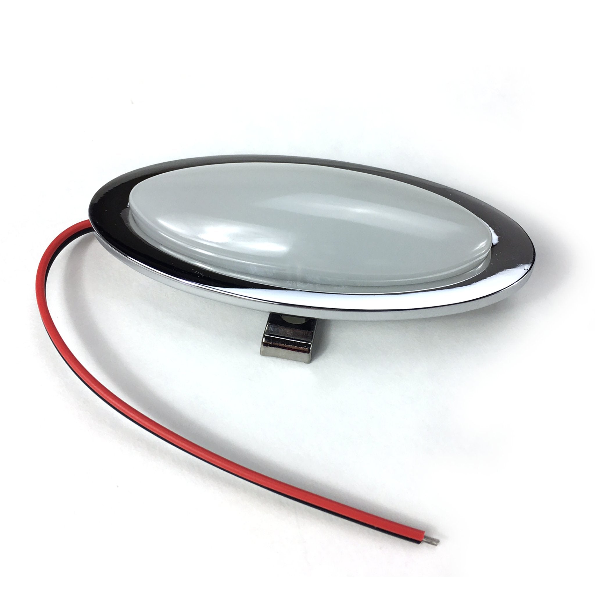 Billet Chrome Oval Universal Bright LED Interior Dome Light Courtesy Map Trunk