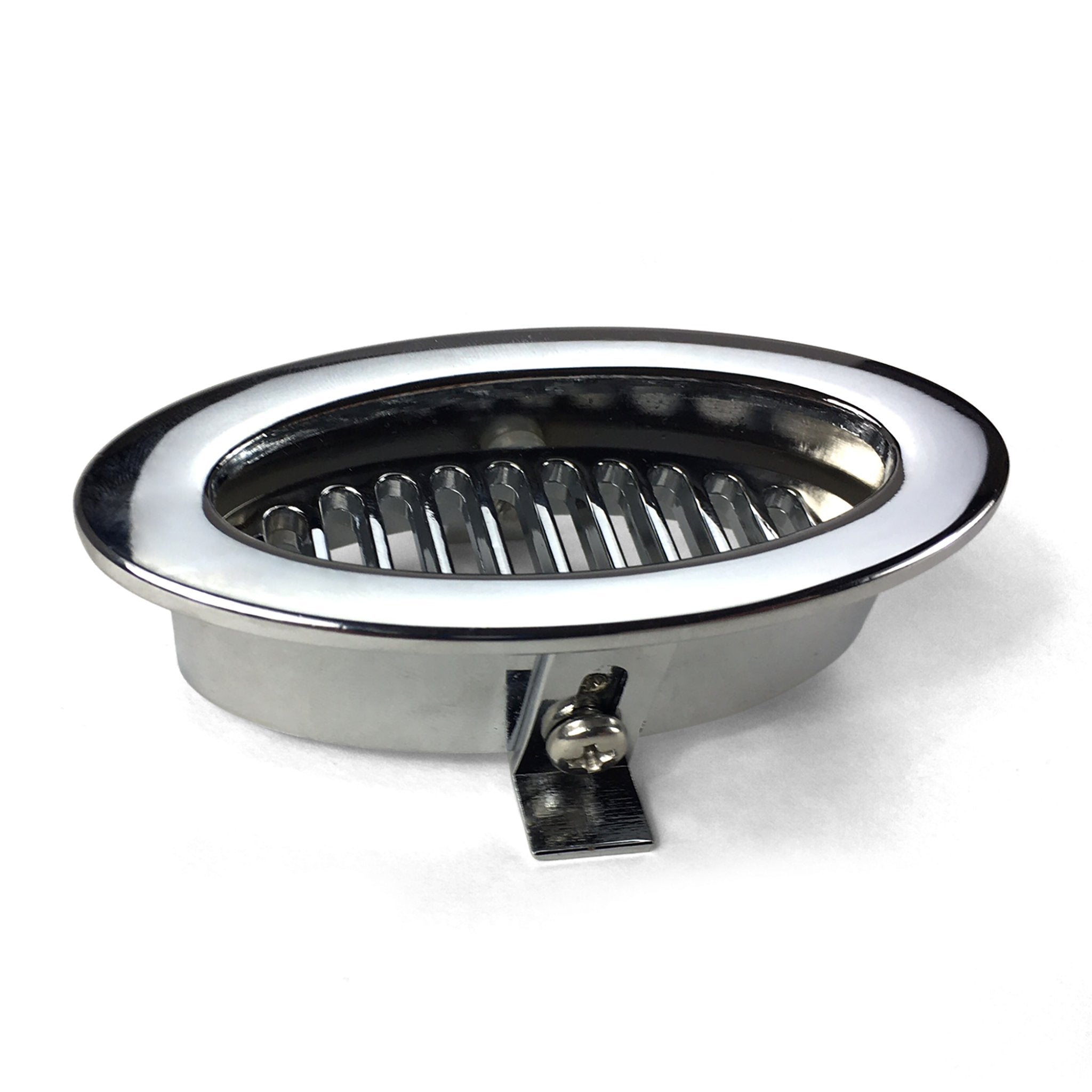 Billet Chrome Oval AC Air Conditioning Heater Dash Vent Universal Hood Louver