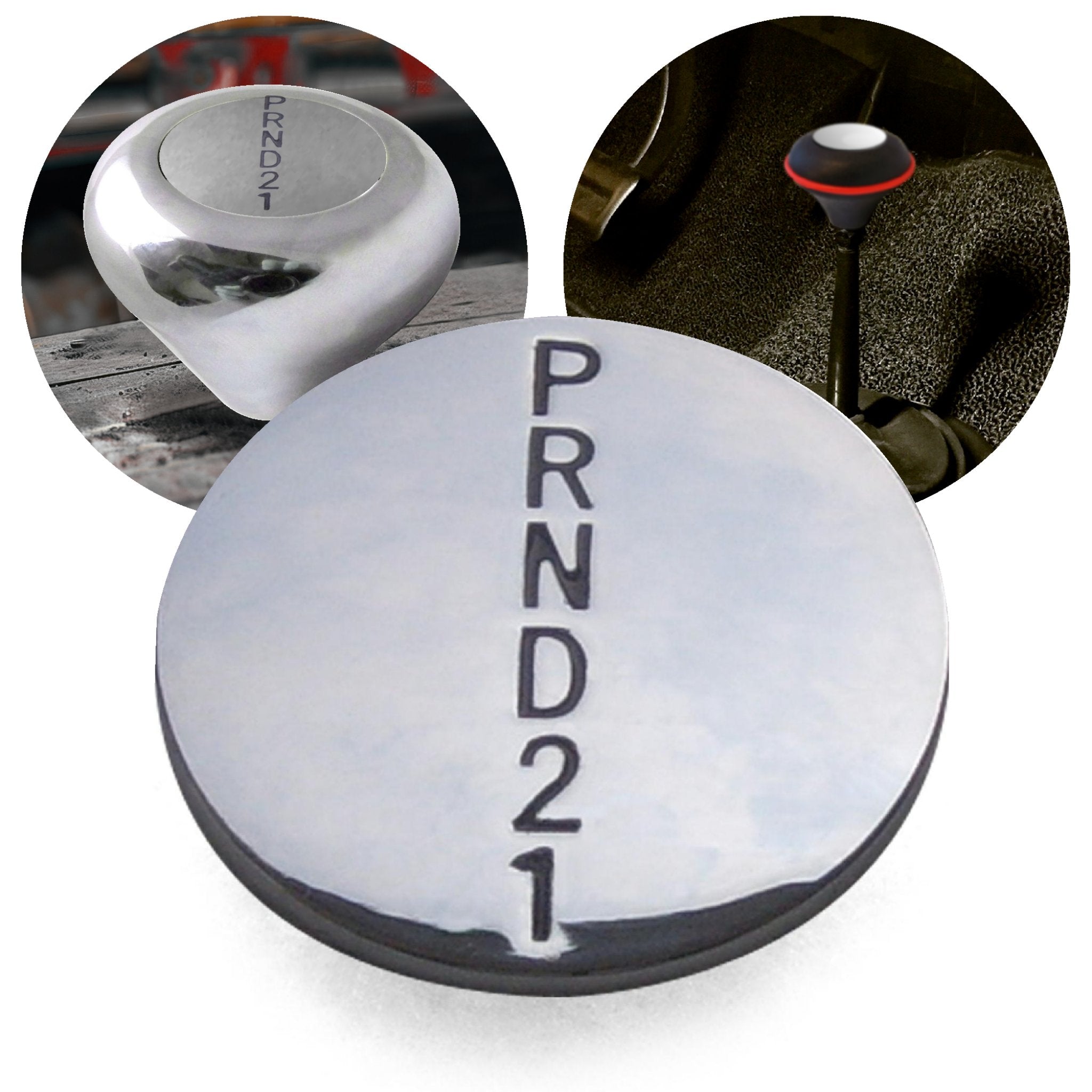 Custom Polished Metal Medallion Insert for Automatic Nostalgic Series Shift Knob