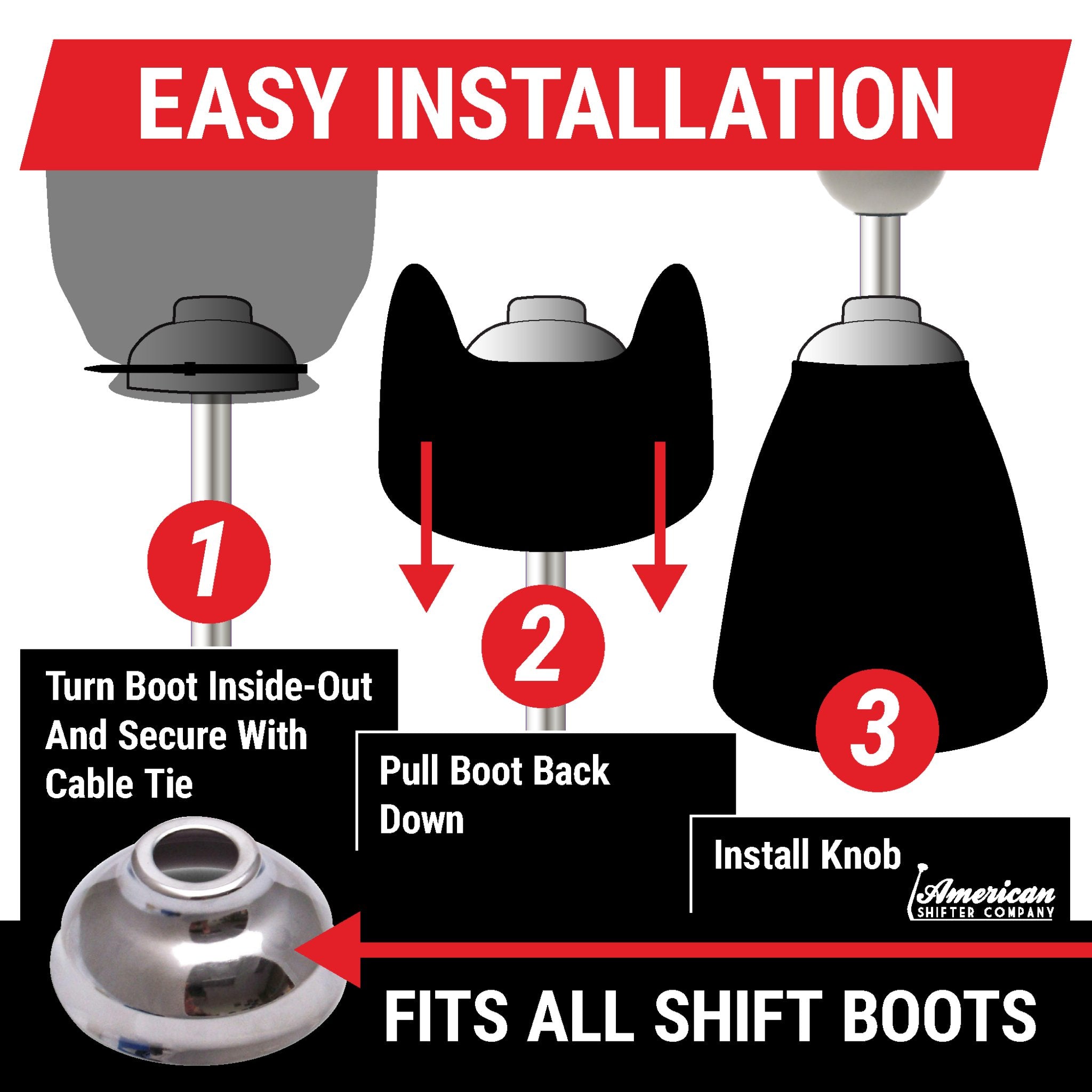 American Shifter Nostalgic Chrome Shift Boot Cap For a Clean and Tidy Interior