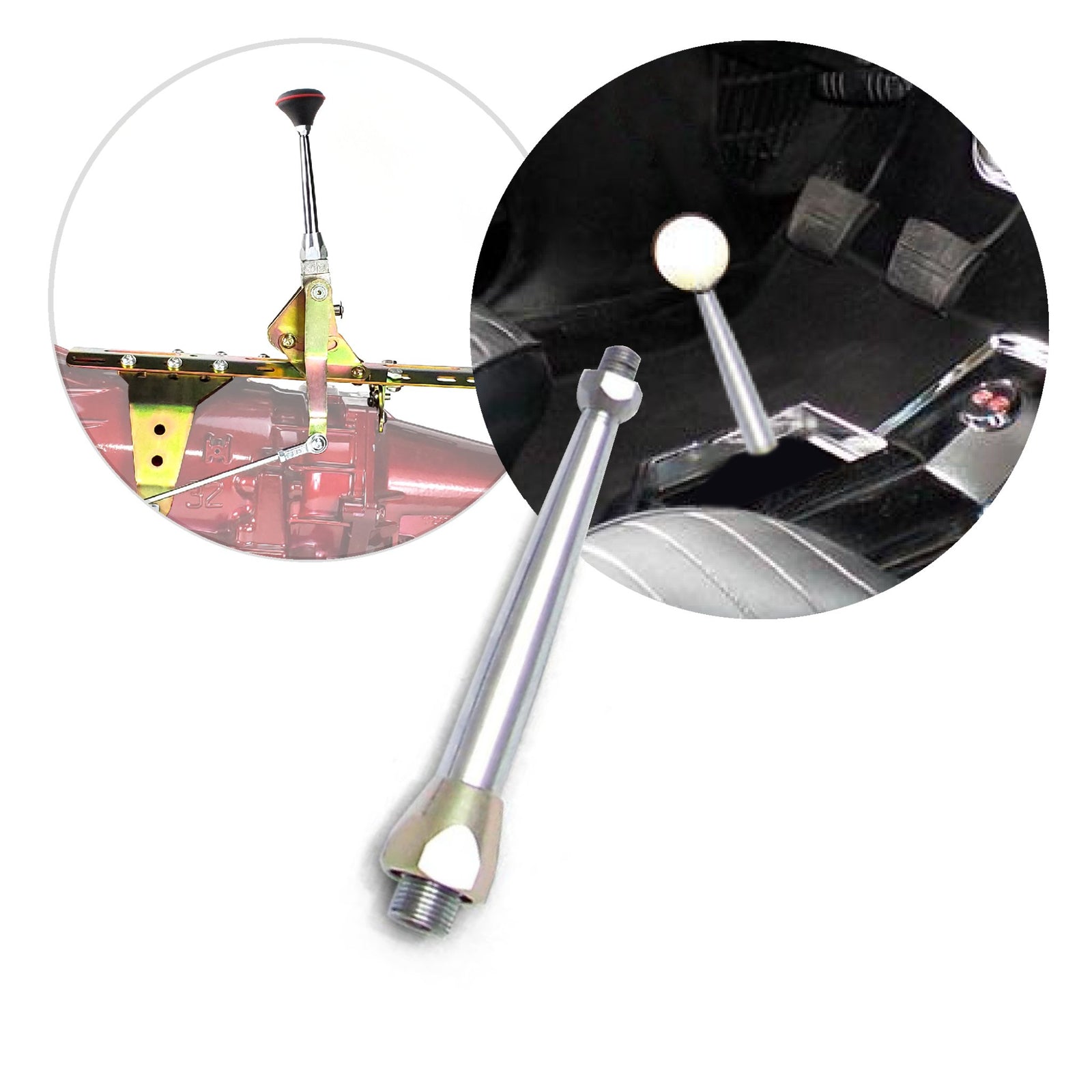 Shift Lever Arm - Solid One-Piece Chrome or Black Steel Automatic Stick - Choose Length, Style & Finish