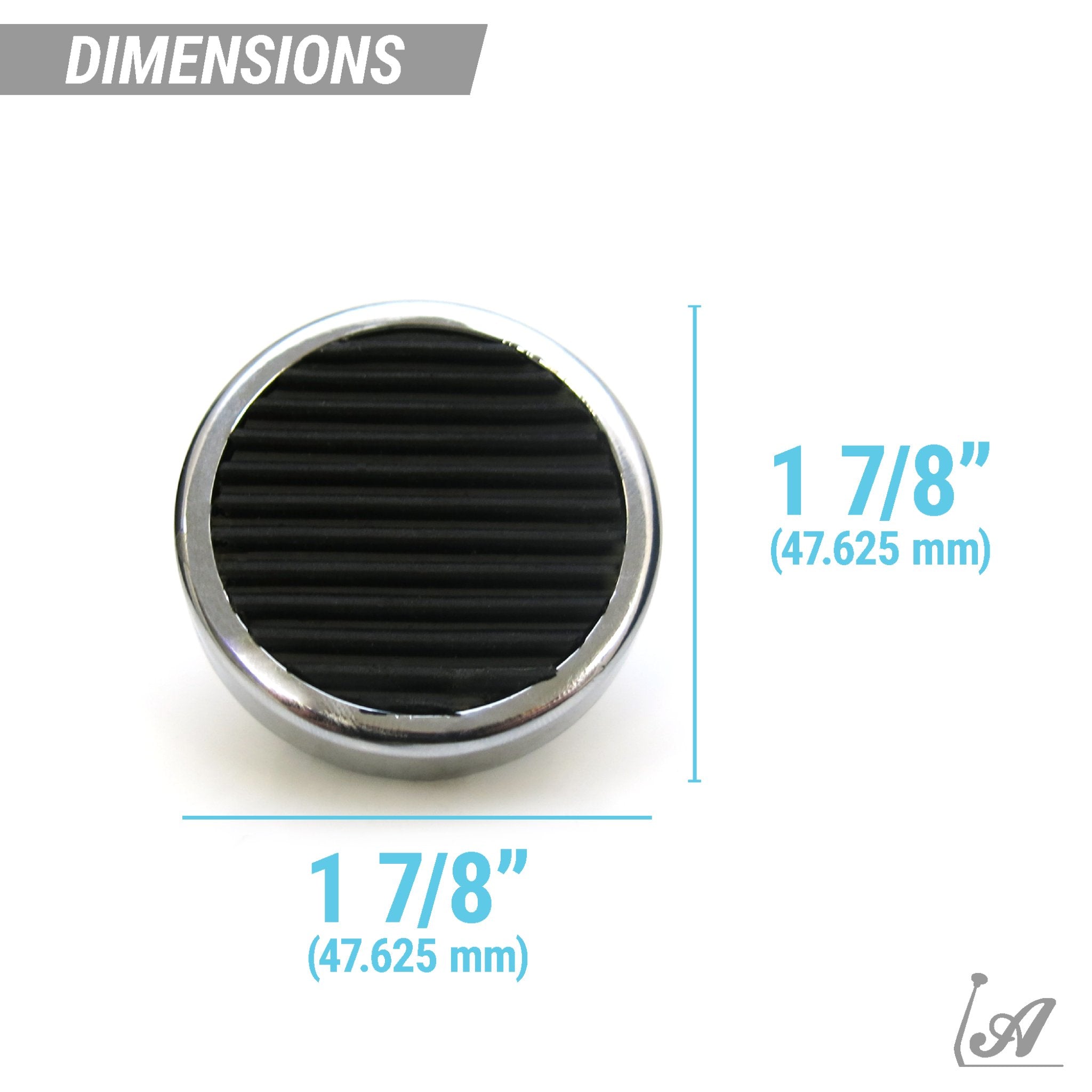 Chrome Floor Mount Round Billet Pedal Pad and Dimmer Switch Non-Slip Rubber 12V
