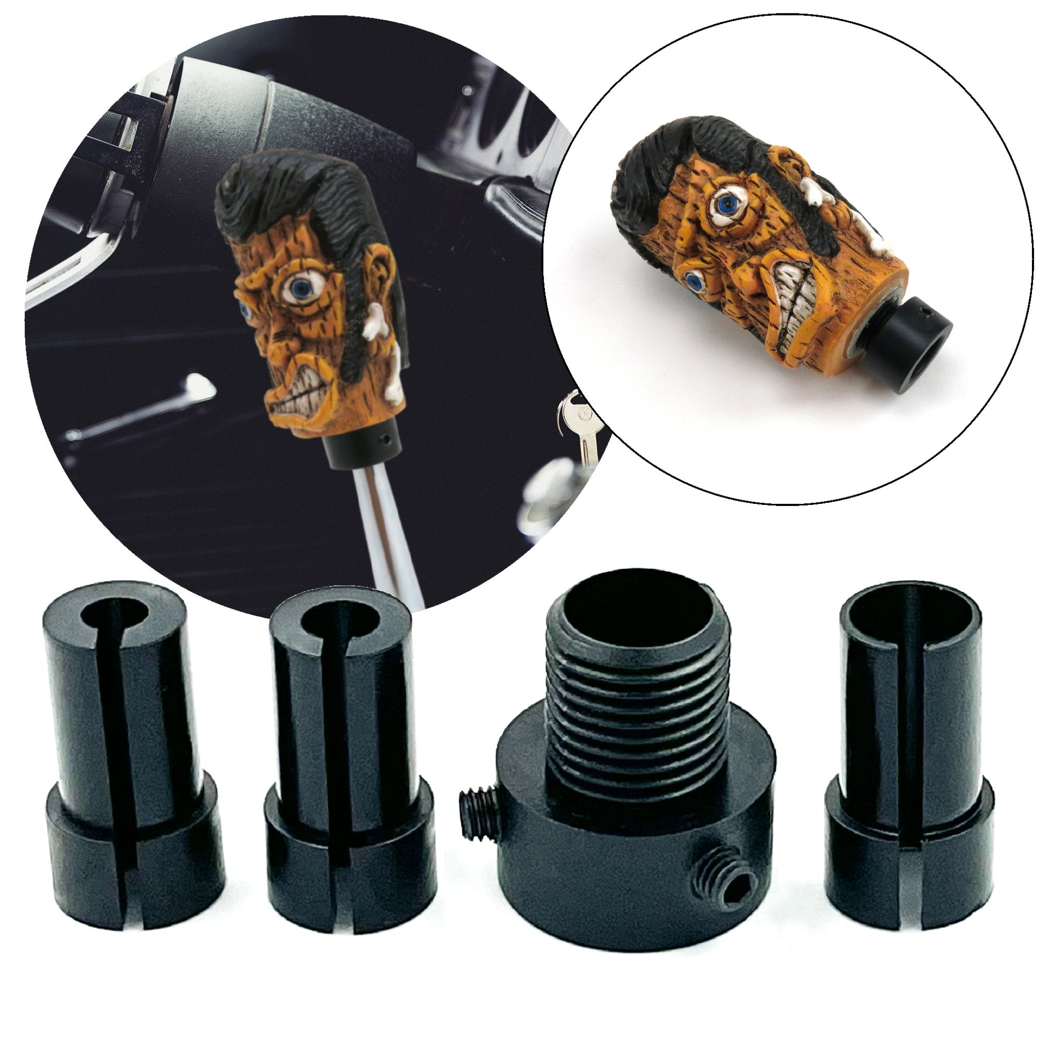 Universal Shift Knob Adapter with Set Screws For Thread-less Shift Arm M16 x 1.5