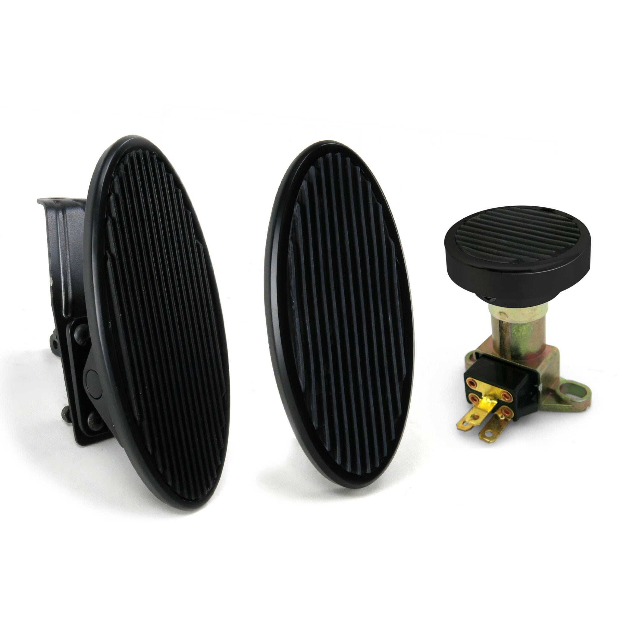 Billet Floor Mount Gas Pedal, Sm Oval Brake/Clutch Pedal & Dimmer Pad