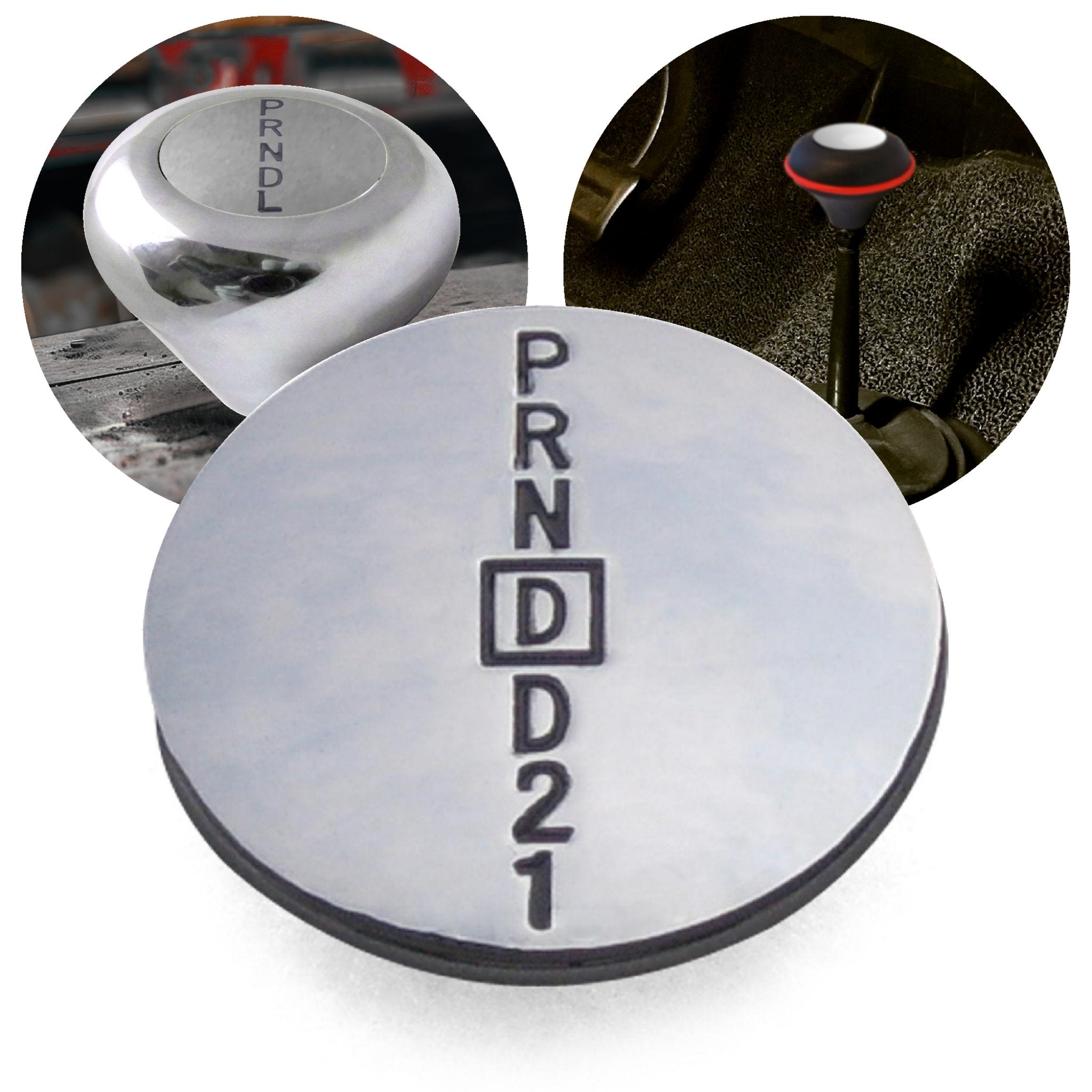 Custom Polished Metal Medallion Insert for Automatic Nostalgic Series Shift Knob