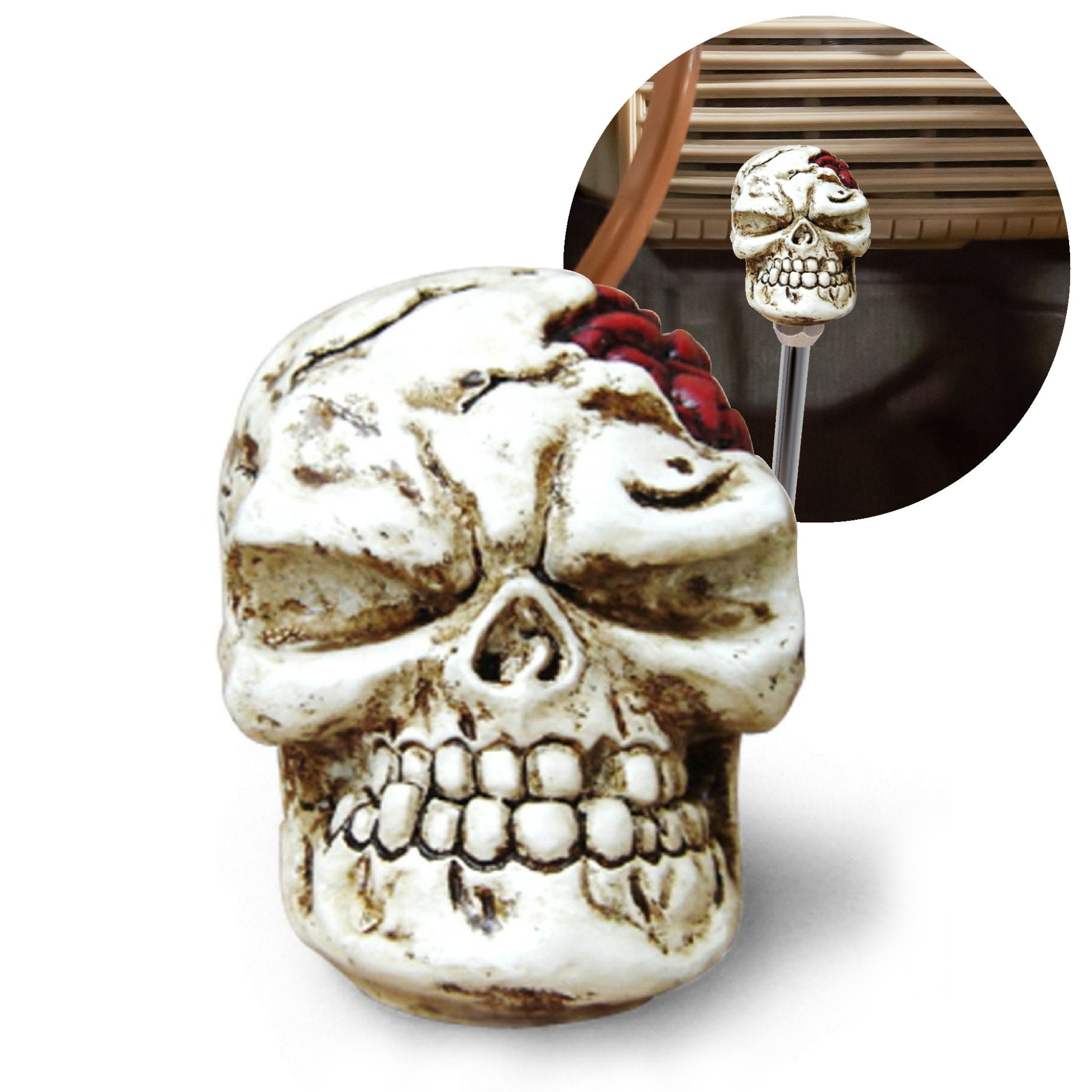 Munch Skull Custom Shift Knob Handcrafted Limited Edition Hot Rod Zombie Brain