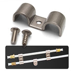 Double Stainless Steel Brake / Fuel Line Clamps - Pack of 12 with Hardware