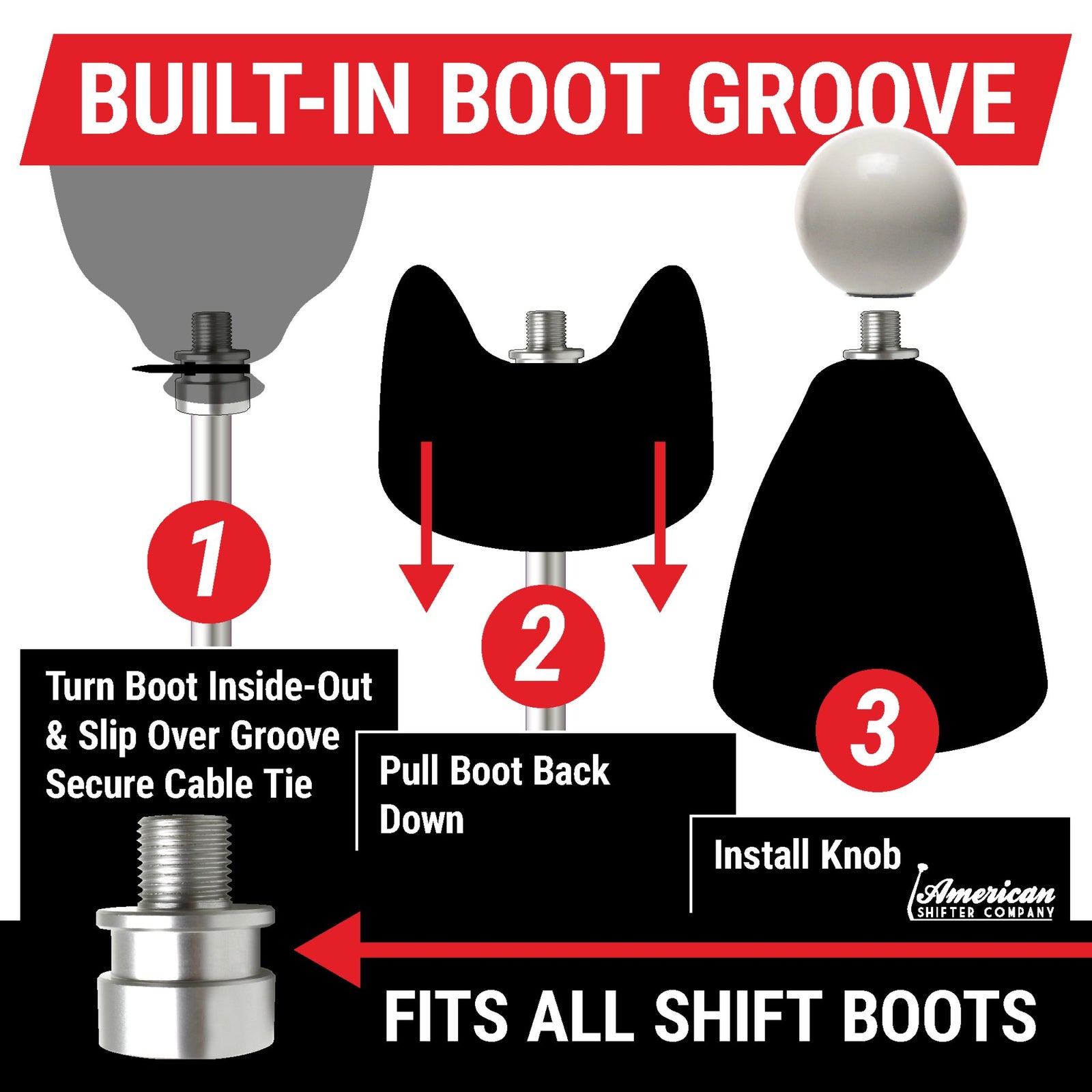 2nd Generation Universal Shift Knob Adapter For Thread-less Shift Arm M16 x 1.5