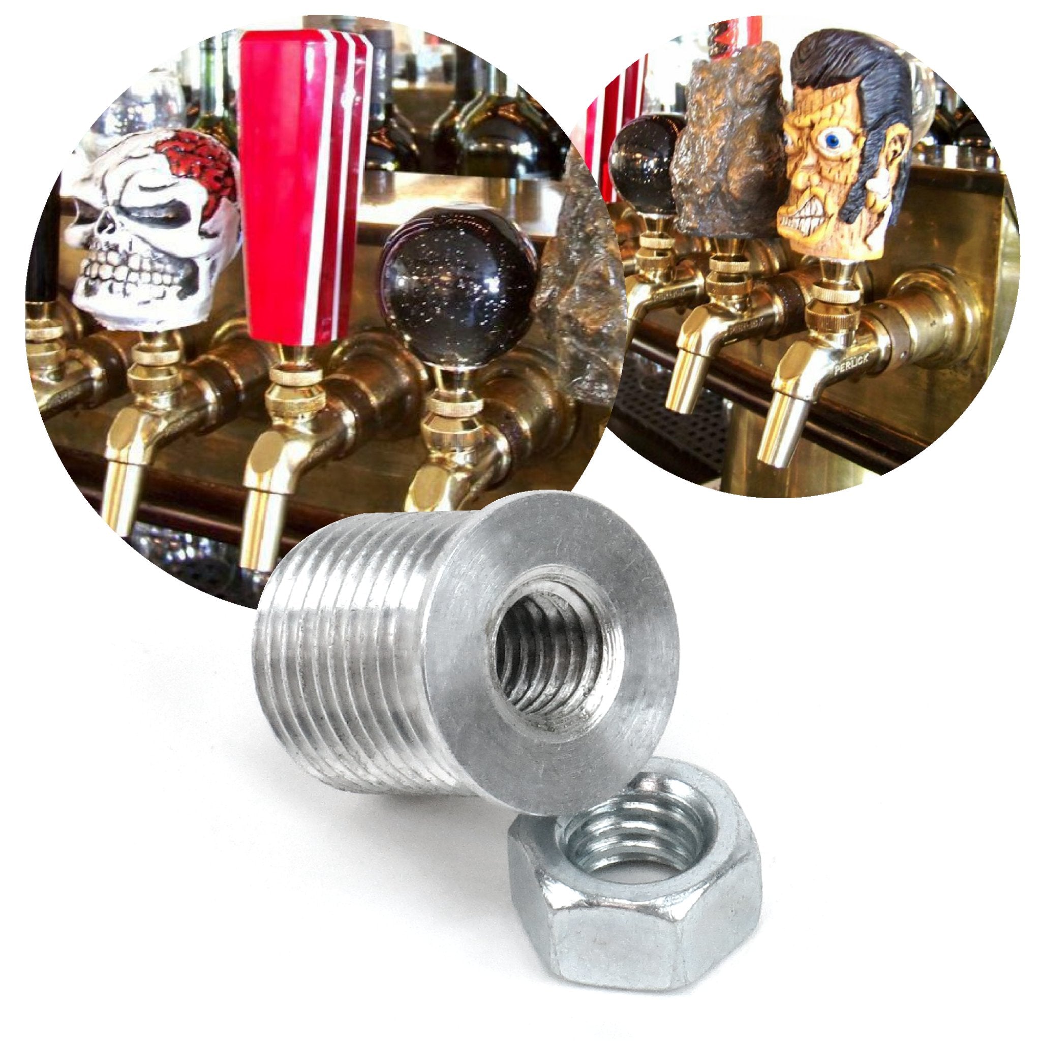 3/8-16 to 16mm x 1.5 Custom Beer Tap Adapter Factory Fit Man Cave Home Brew