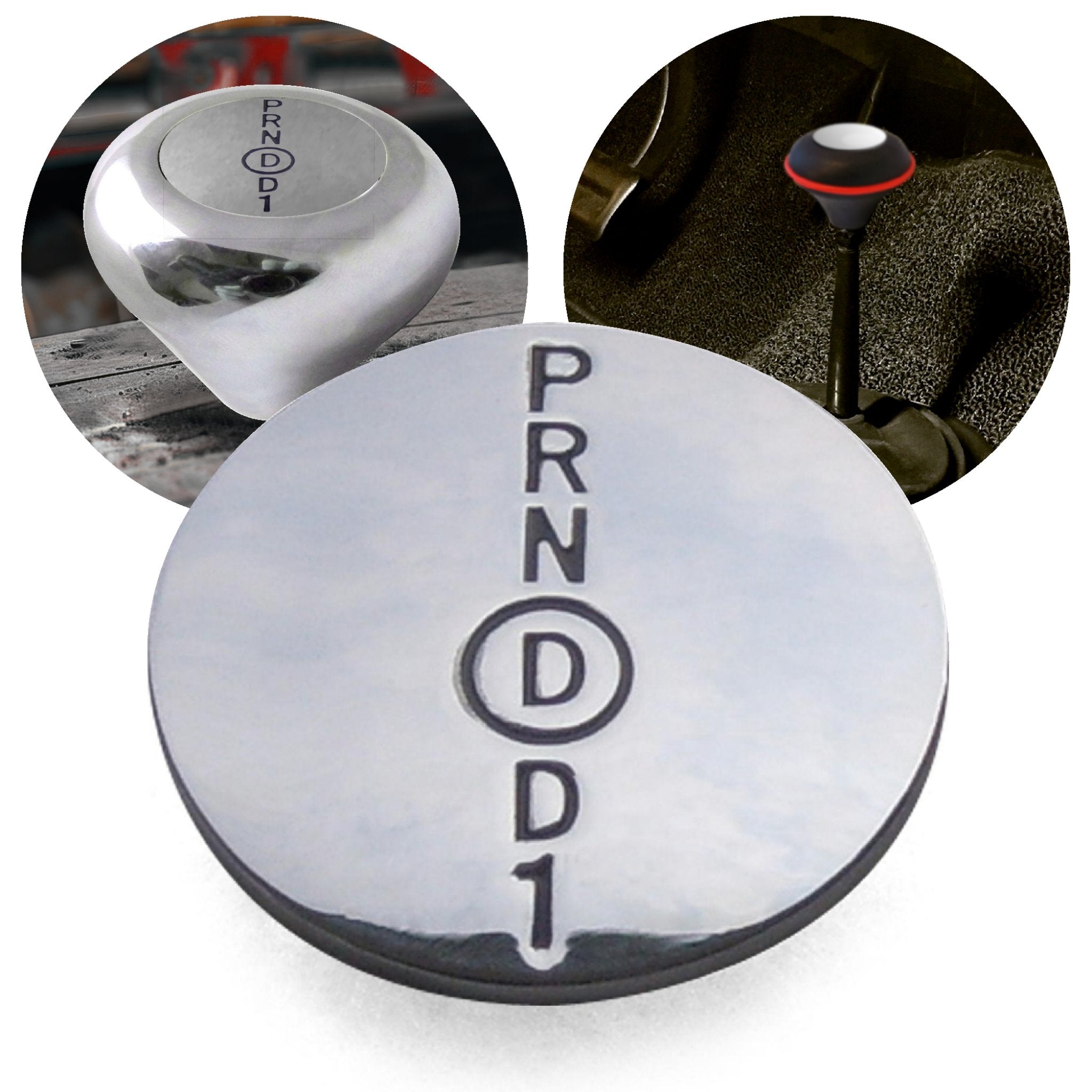 Custom Polished Metal Medallion Insert for Automatic Nostalgic Series Shift Knob