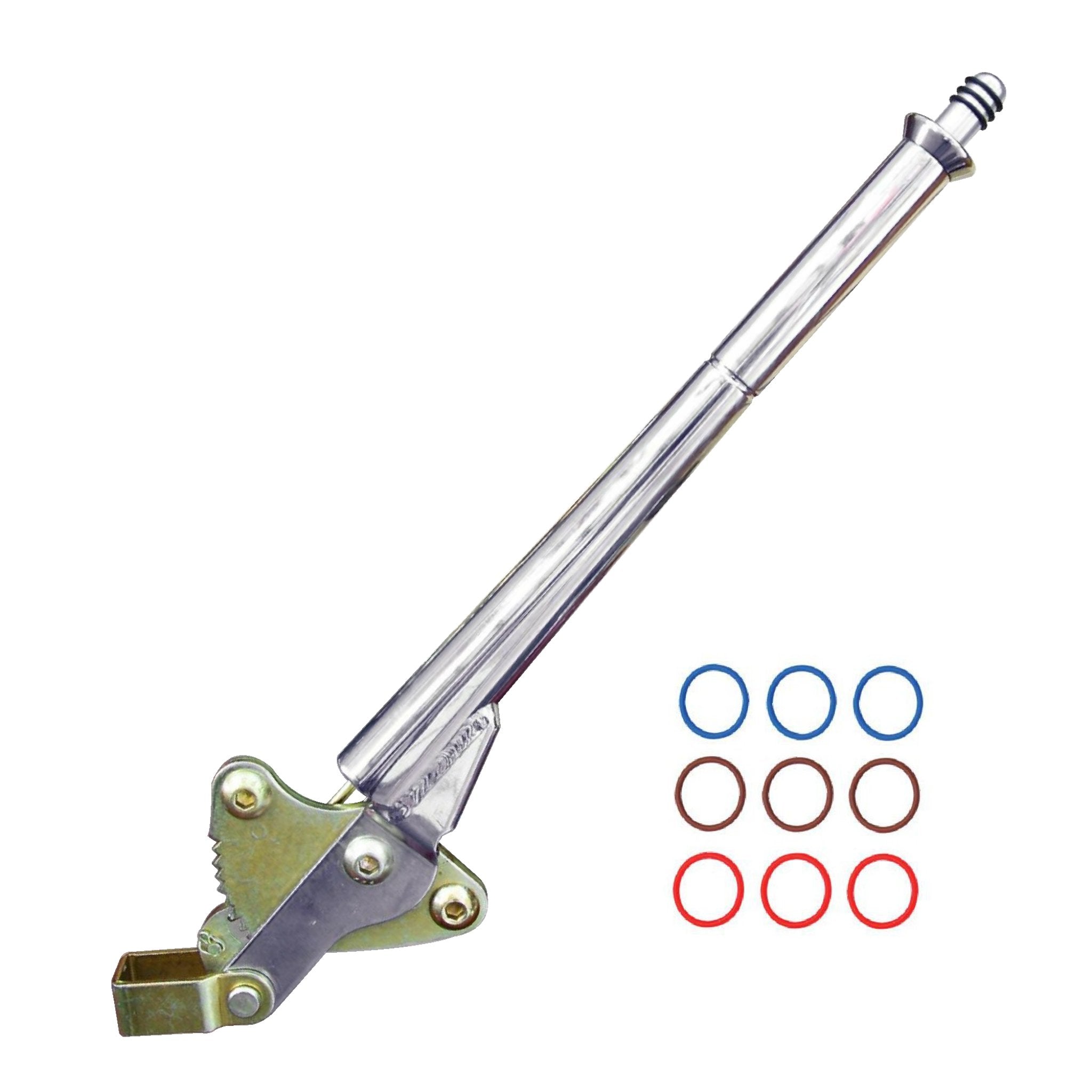 Chrome Transmission Mount Vertical Emergency Hand Brake 11in Handle - Heavy-Duty